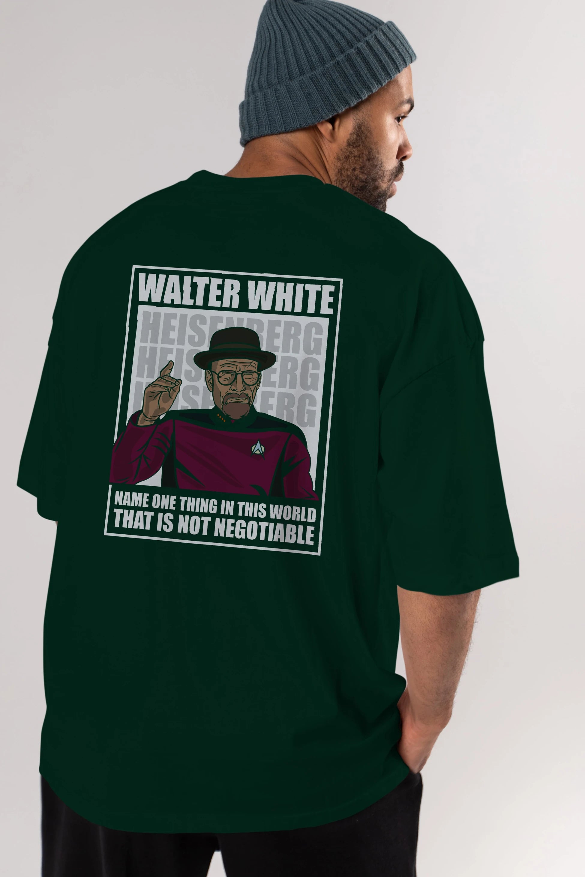 Captain Pixard Heisenberg Arka Baskılı Oversize t-shirt Erkek Kadın Unisex %100 Pamuk tişort