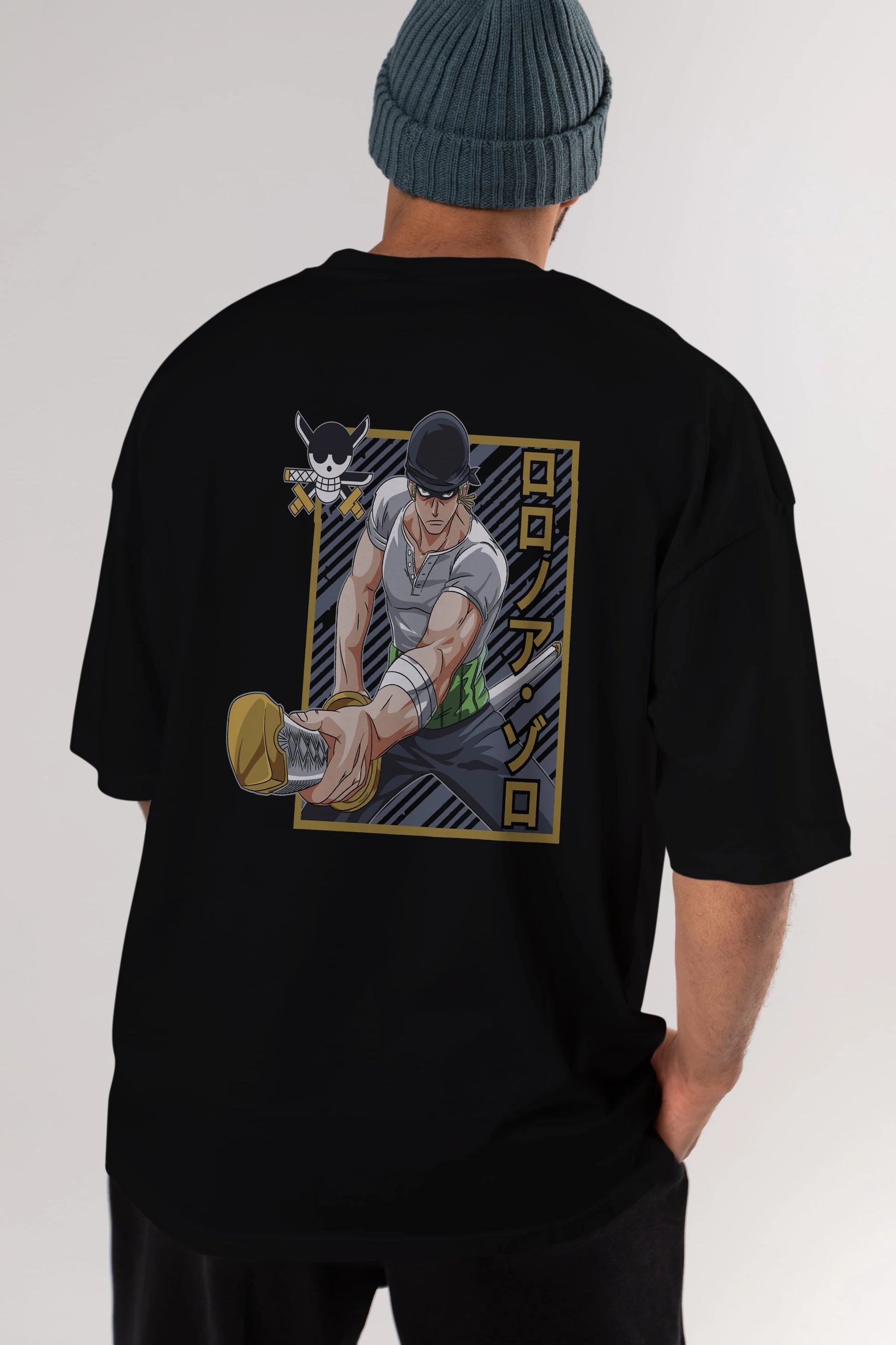 RORONOA ZORO Anime Arka Baskılı Oversize t-shirt Erkek Kadın Unisex