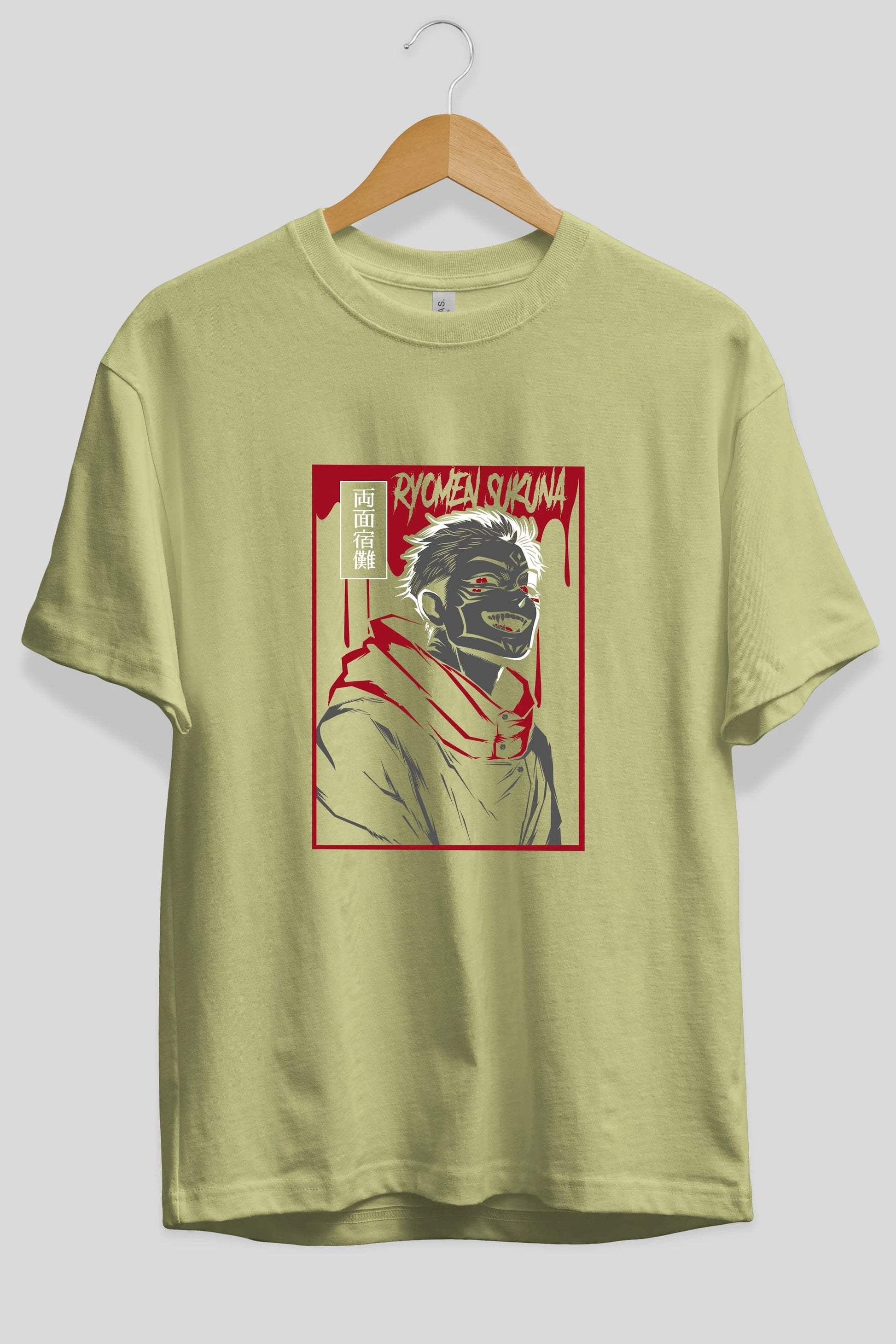 SUKUNA Anime Ön Baskılı Oversize t-shirt %100 pamuk Erkek Kadın Unisex