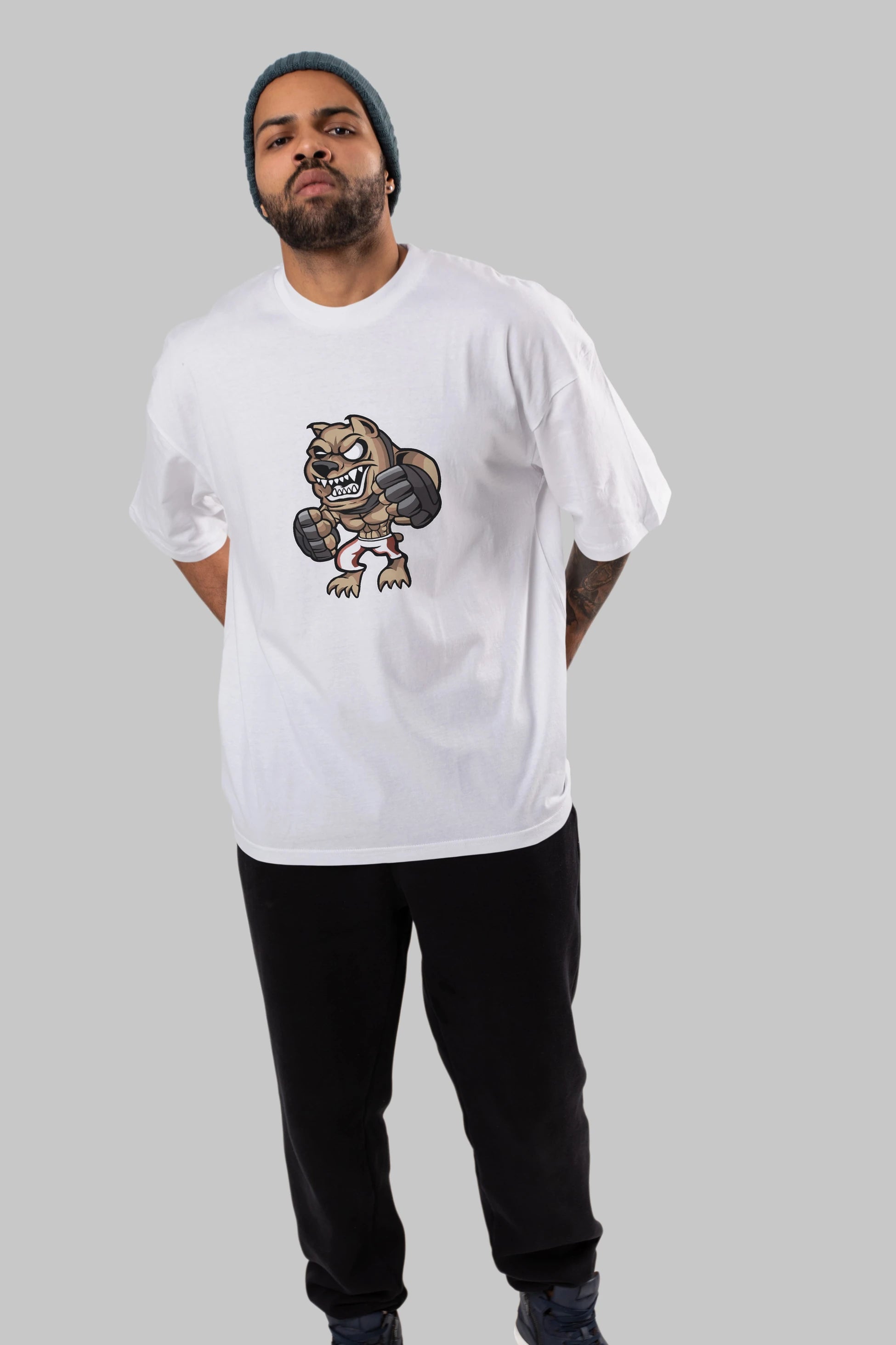 MMA Dog Ön Baskılı Oversize t-shirt Erkek Kadın Unisex %100 Pamuk tişort