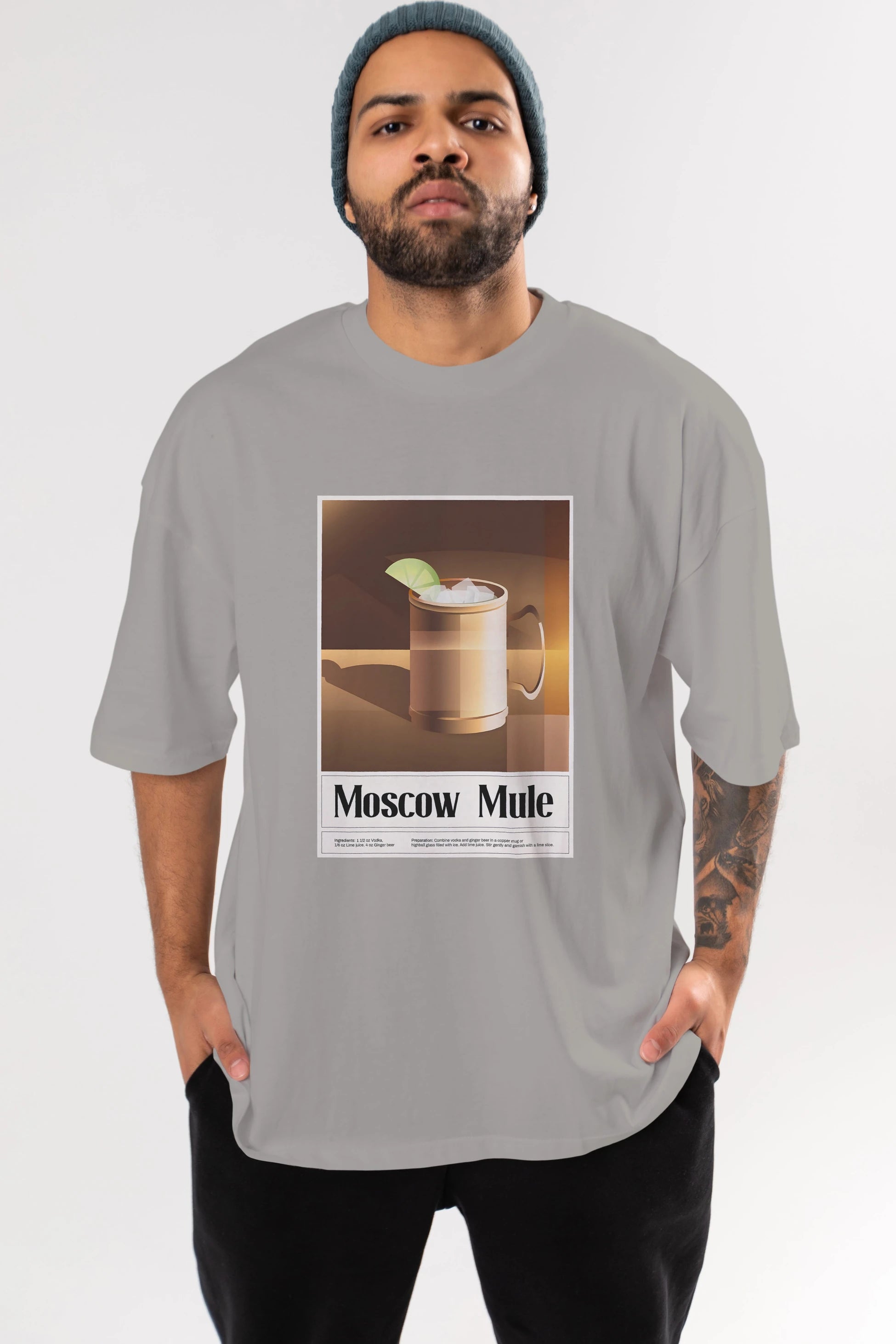 Moscow Mule 3 Ön Baskılı Oversize t-shirt Erkek Kadın Unisex %100 Pamuk Bisiklet Yaka tişort