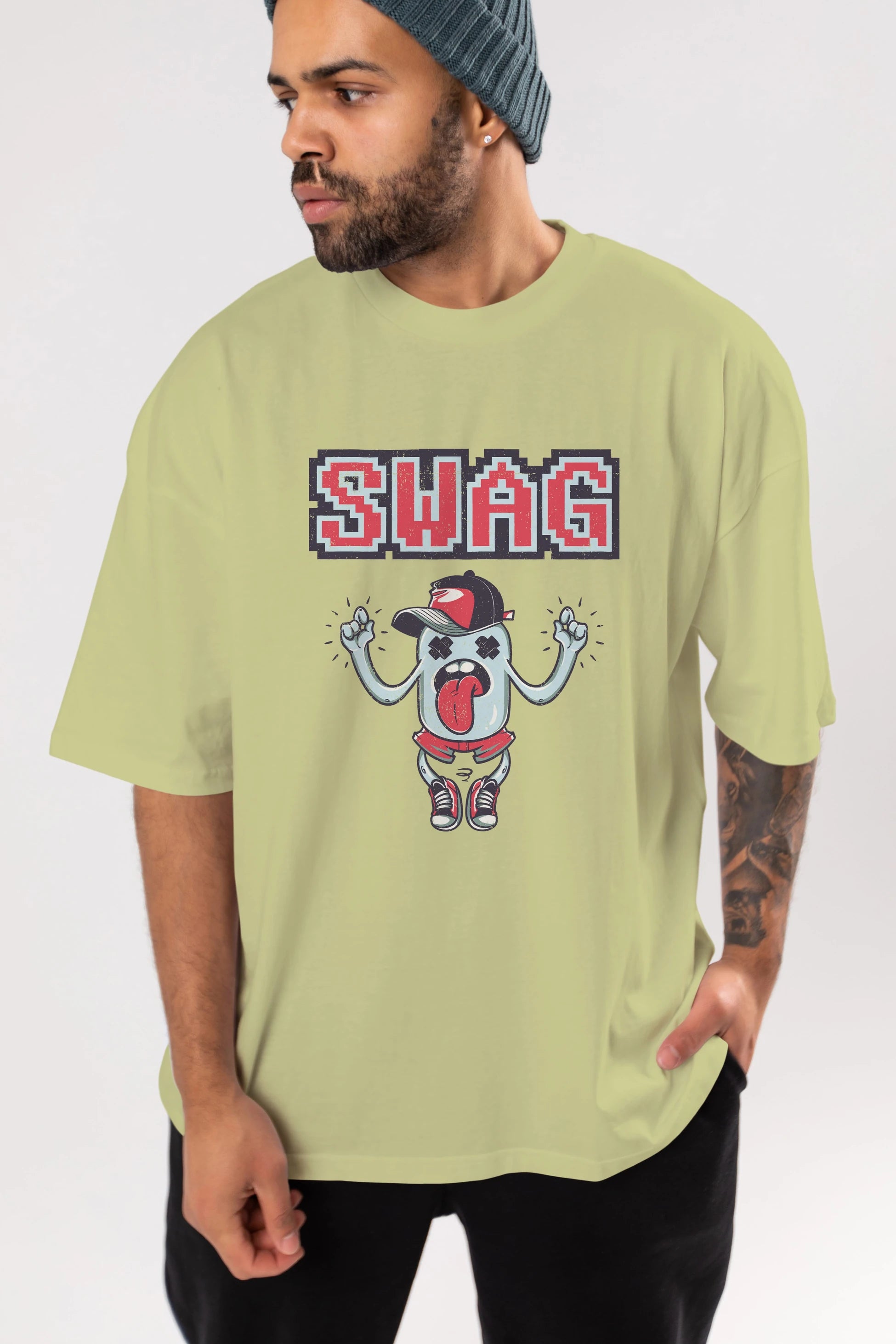 Swag Ön Baskılı Oversize t-shirt Erkek Kadın Unisex
