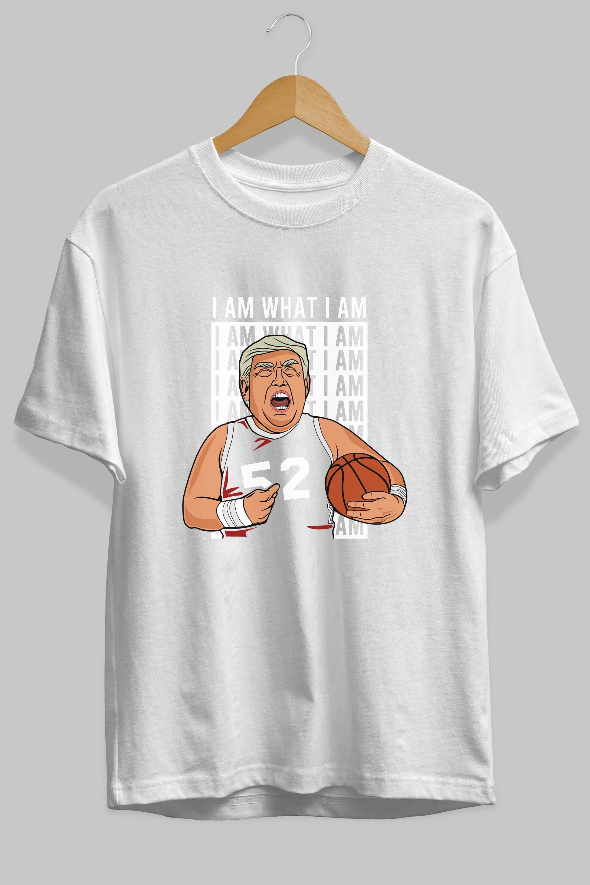 Trump Basketball Ön Baskılı Oversize t-shirt Erkek Kadın Unisex %100 Pamuk tişort