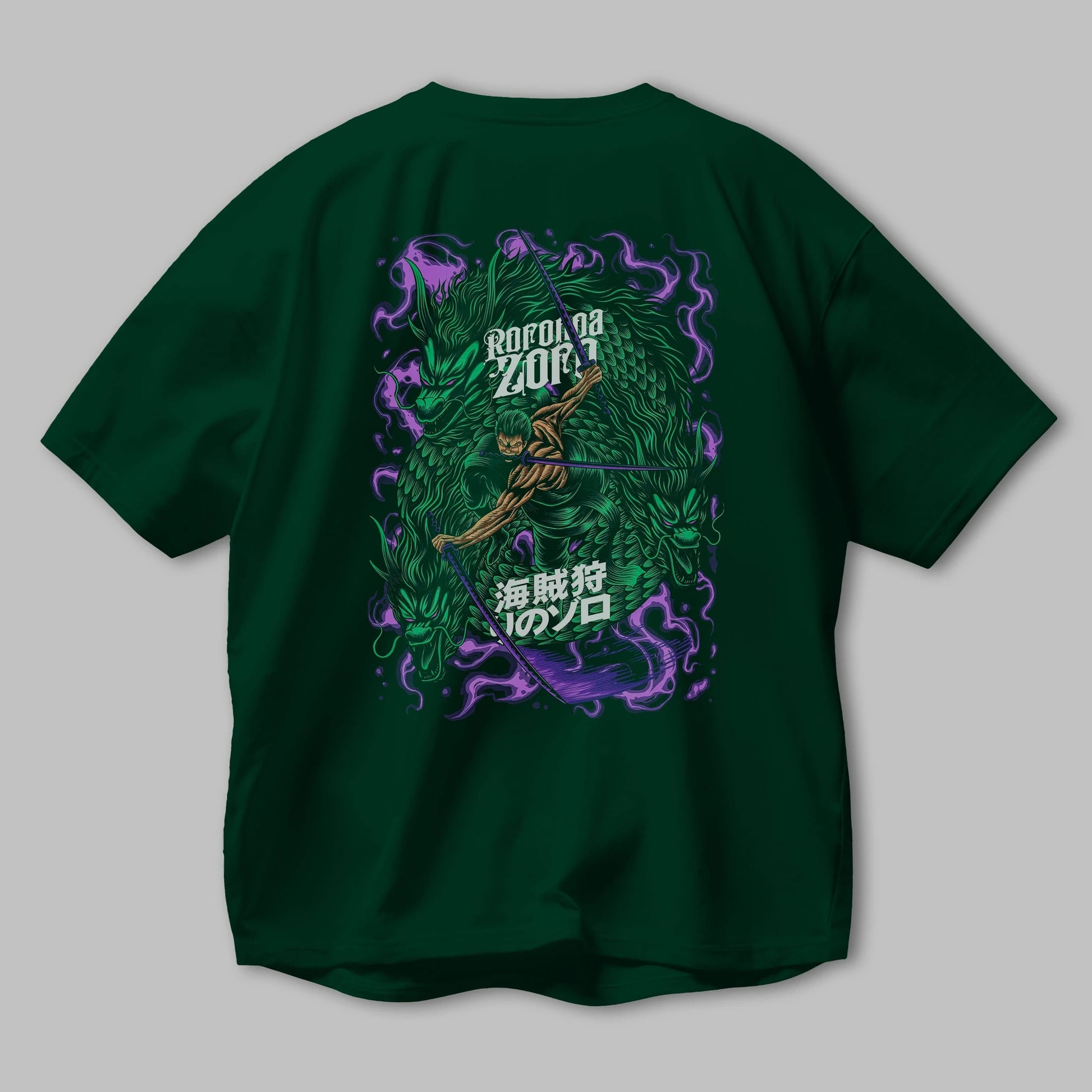 RORONOA ZORO 5 Anime Arka Baskılı Oversize t-shirt Erkek Kadın Unisex