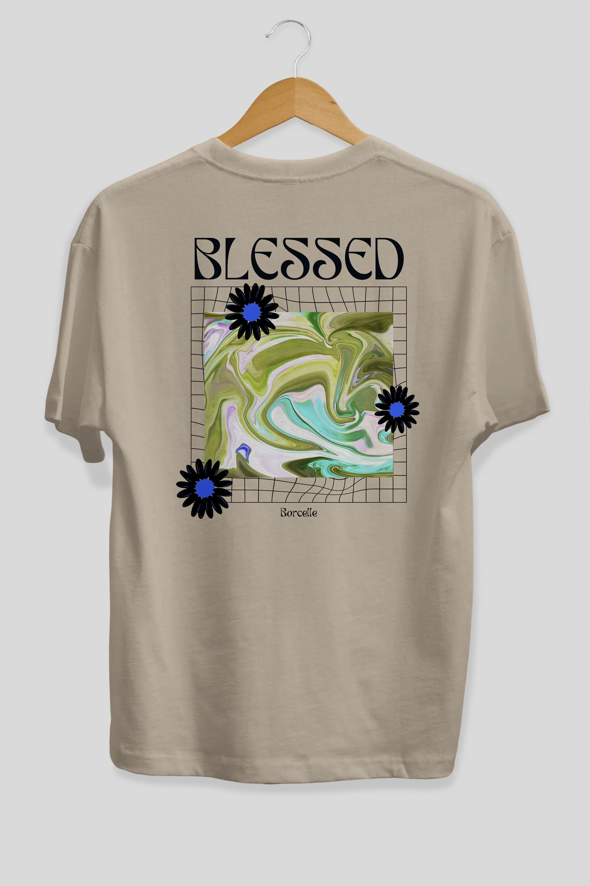 Blessed Arka Baskılı Oversize t-shirt Erkek Kadın Unisex