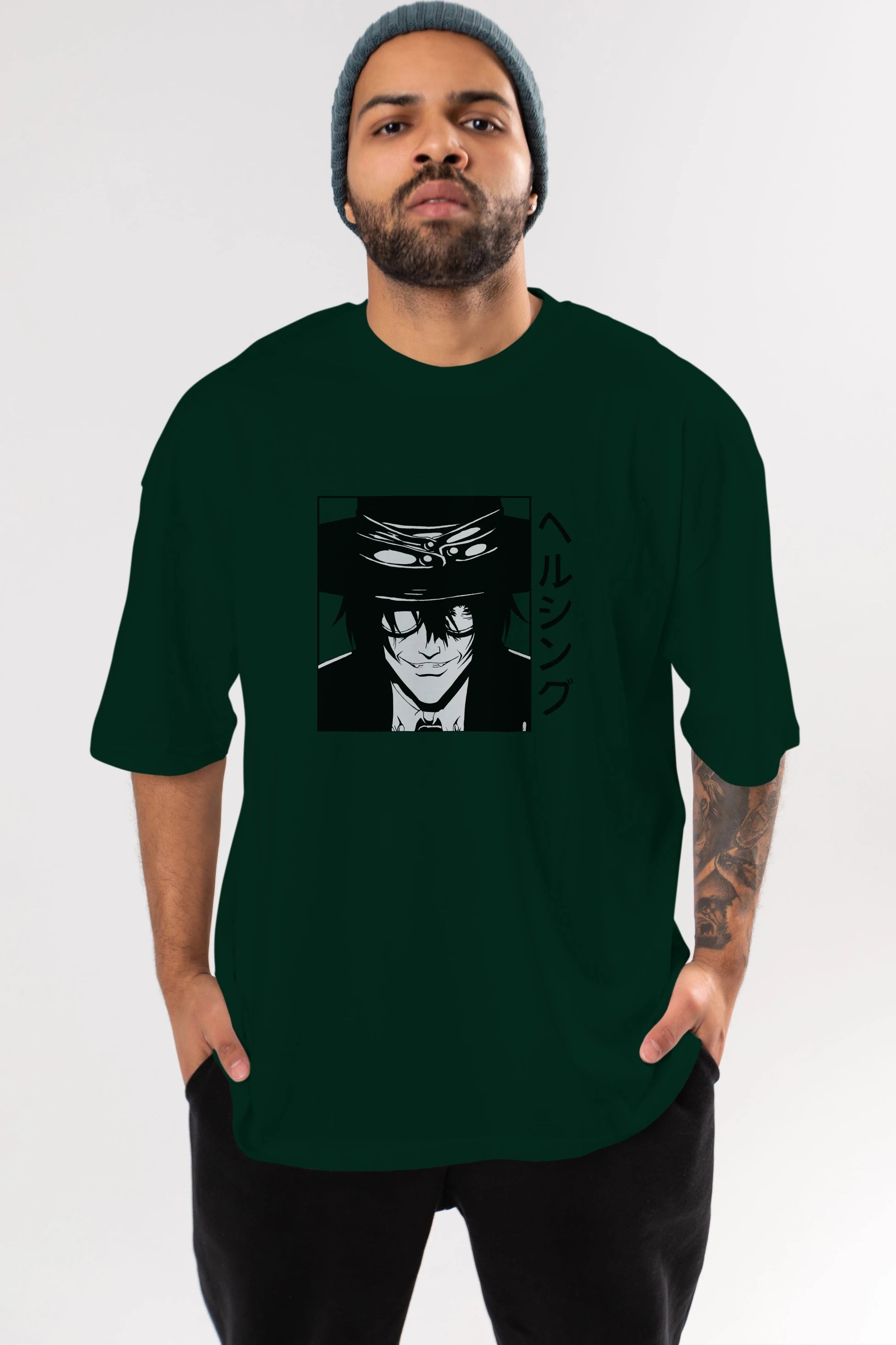 Alucard 1 Anime Ön Baskılı Oversize t-shirt %100 pamuk Erkek Kadın Unisex