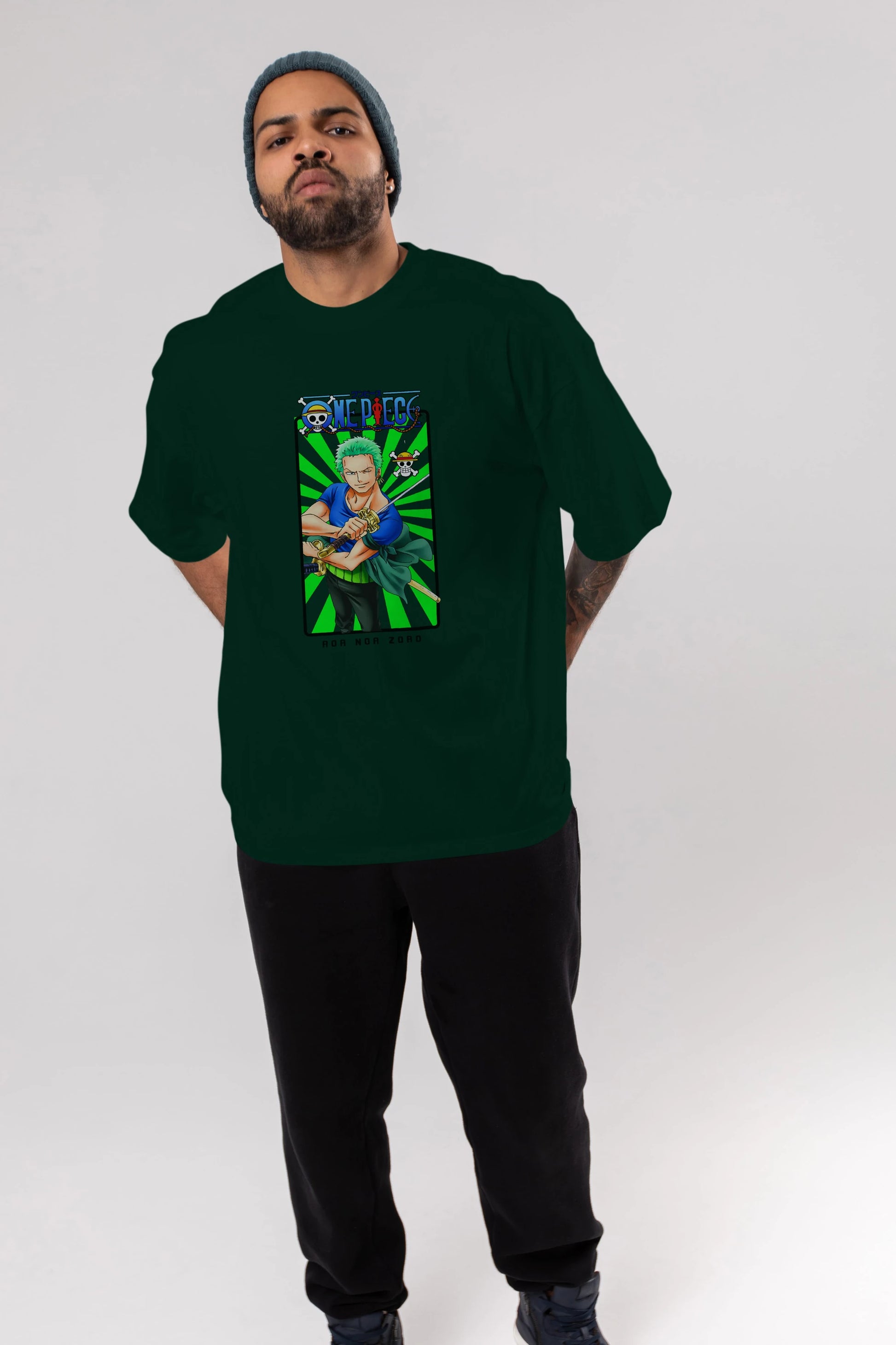 Roronoa Zoro 6 Anime Ön Baskılı Oversize t-shirt Erkek Kadın Unisex