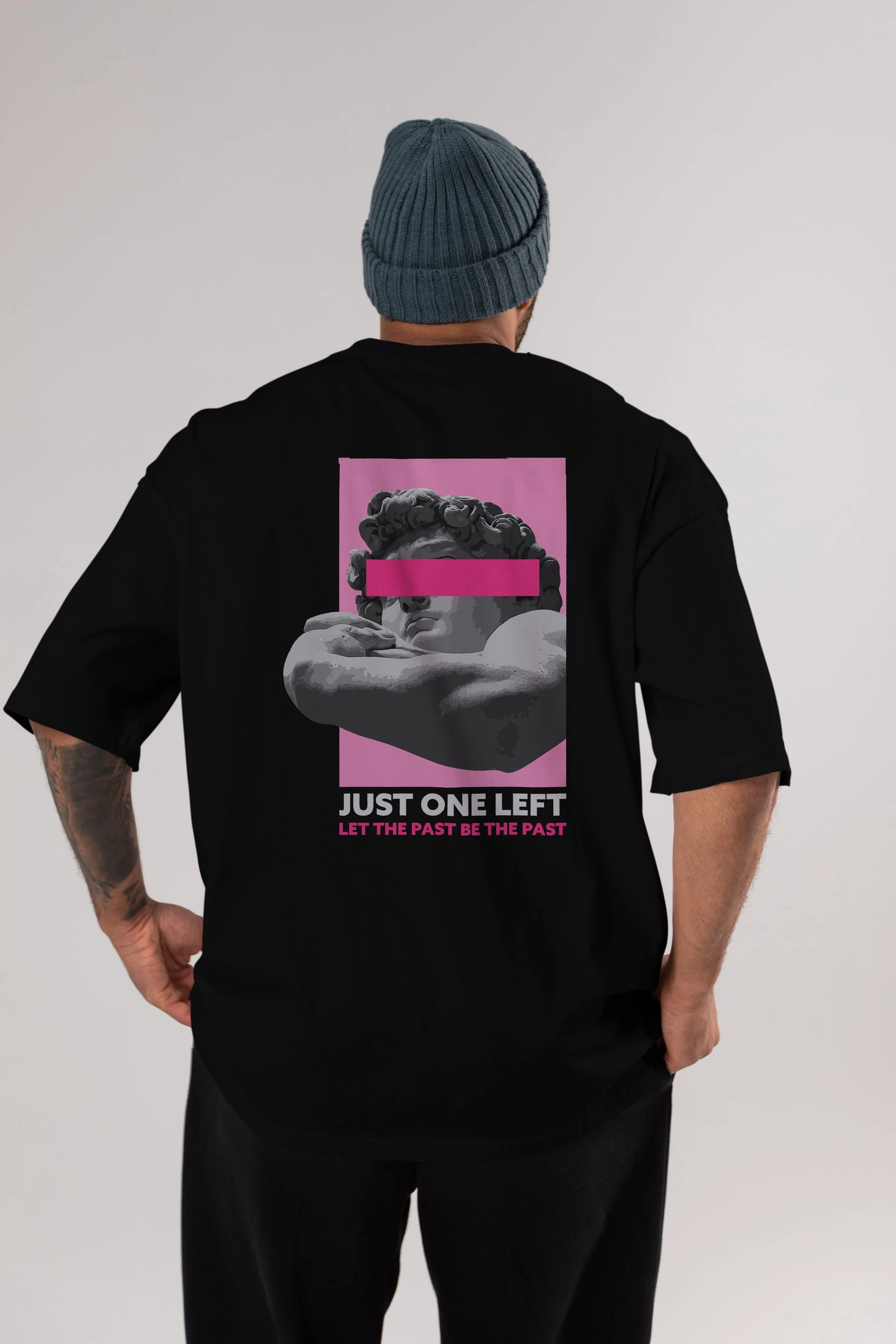 Just One Left Arka Baskılı Oversize t-shirt Erkek Kadın Unisex