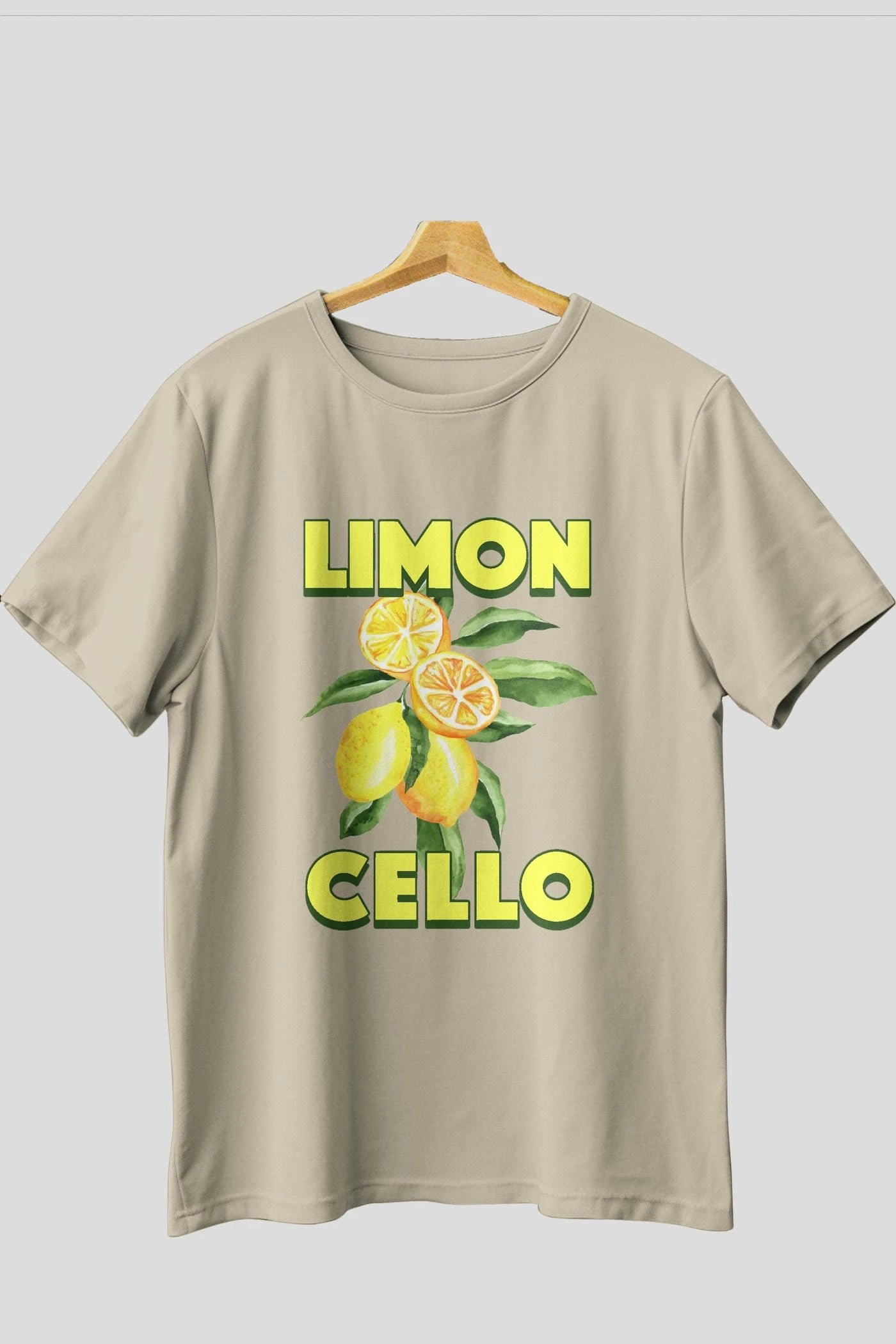 Limoncello Lemon Ön Baskılı Oversize t-shirt Erkek Kadın Pamuk Bisiklet Yaka tişort