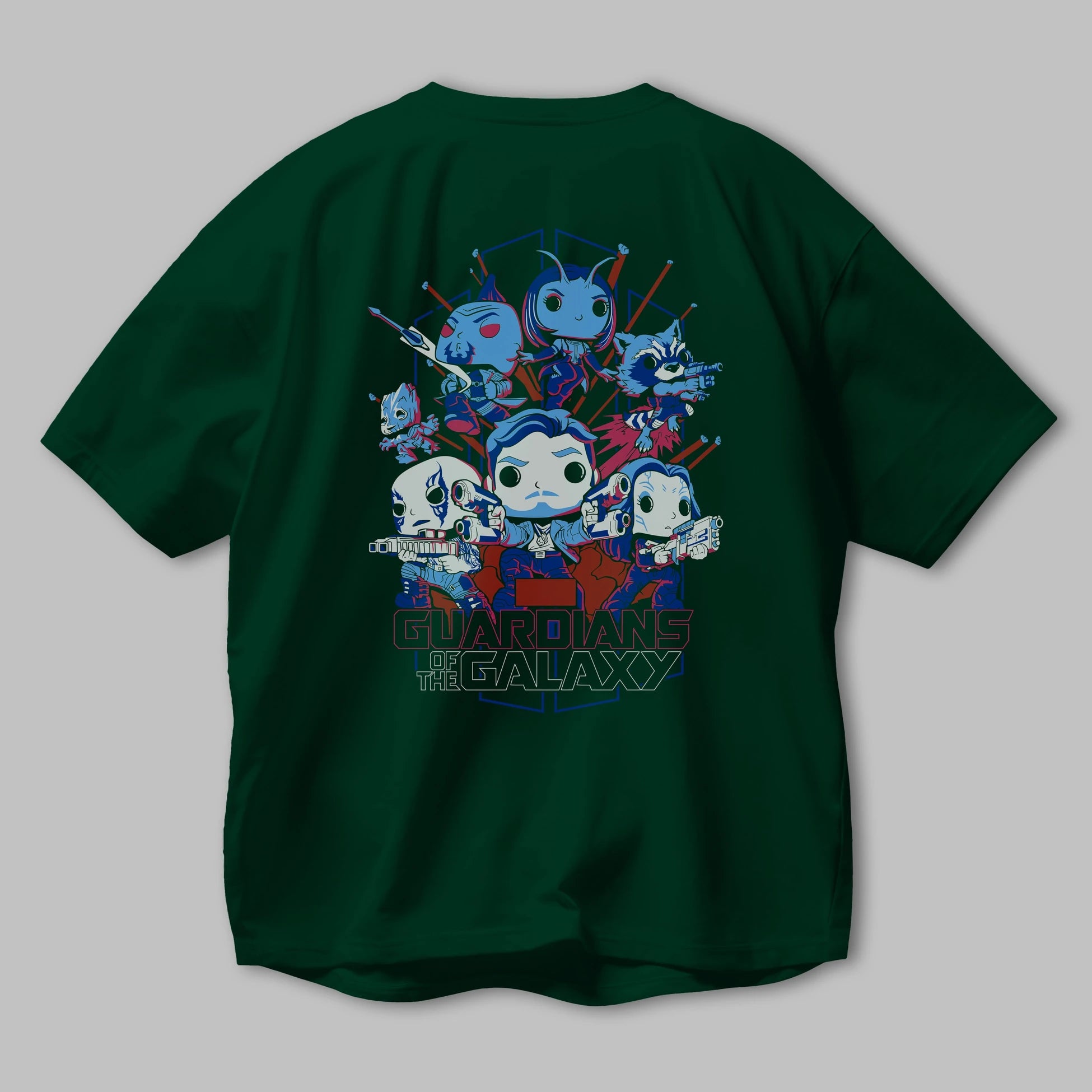 Guardians of the Galaxy Arka Baskılı Oversize t-shirt Erkek Kadın Unisex %100 Pamuk Bisiklet Yaka tişort