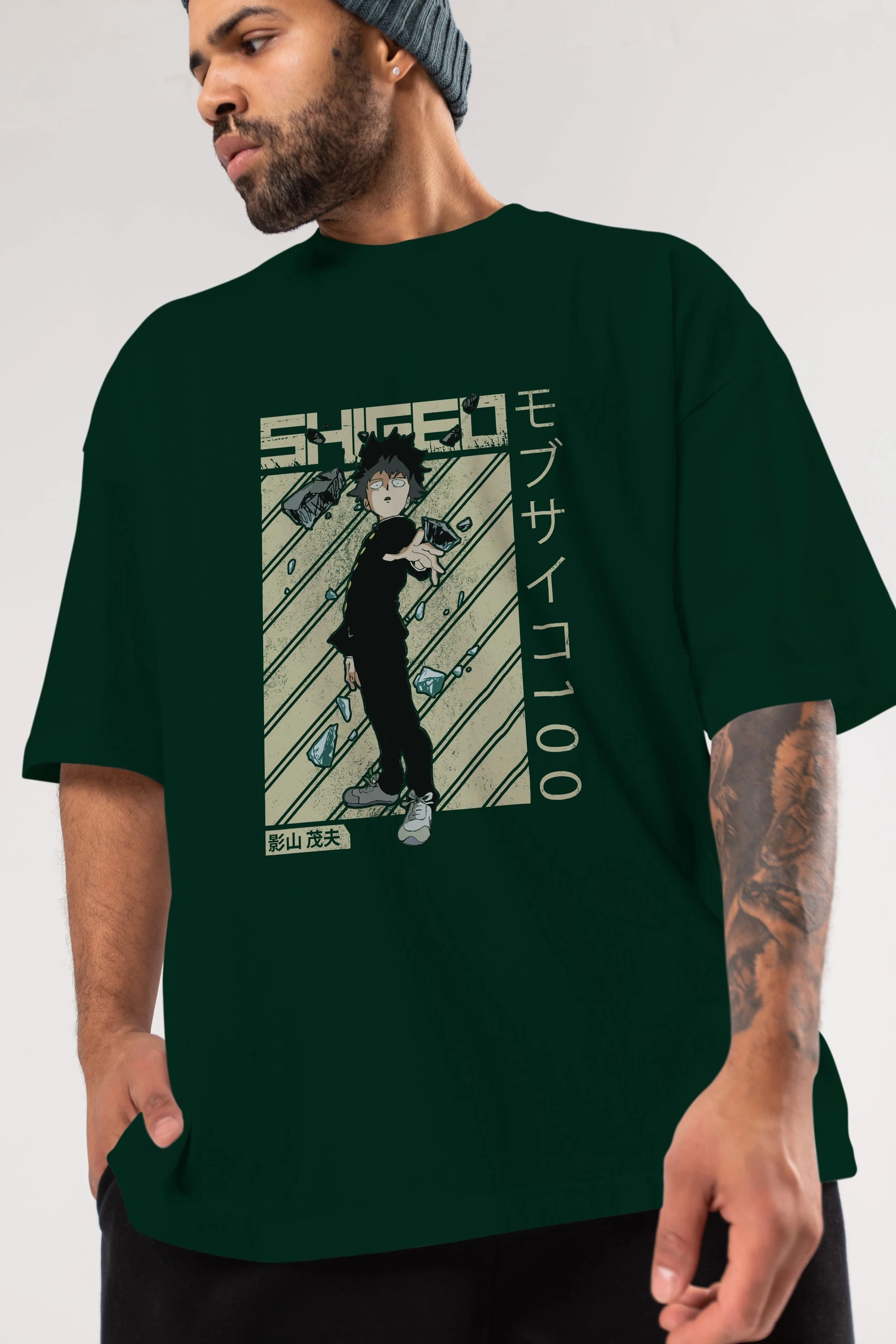 Shigeo Kageyama 3 Anime Ön Baskılı Oversize t-shirt %100 pamuk Erkek Kadın Unisex