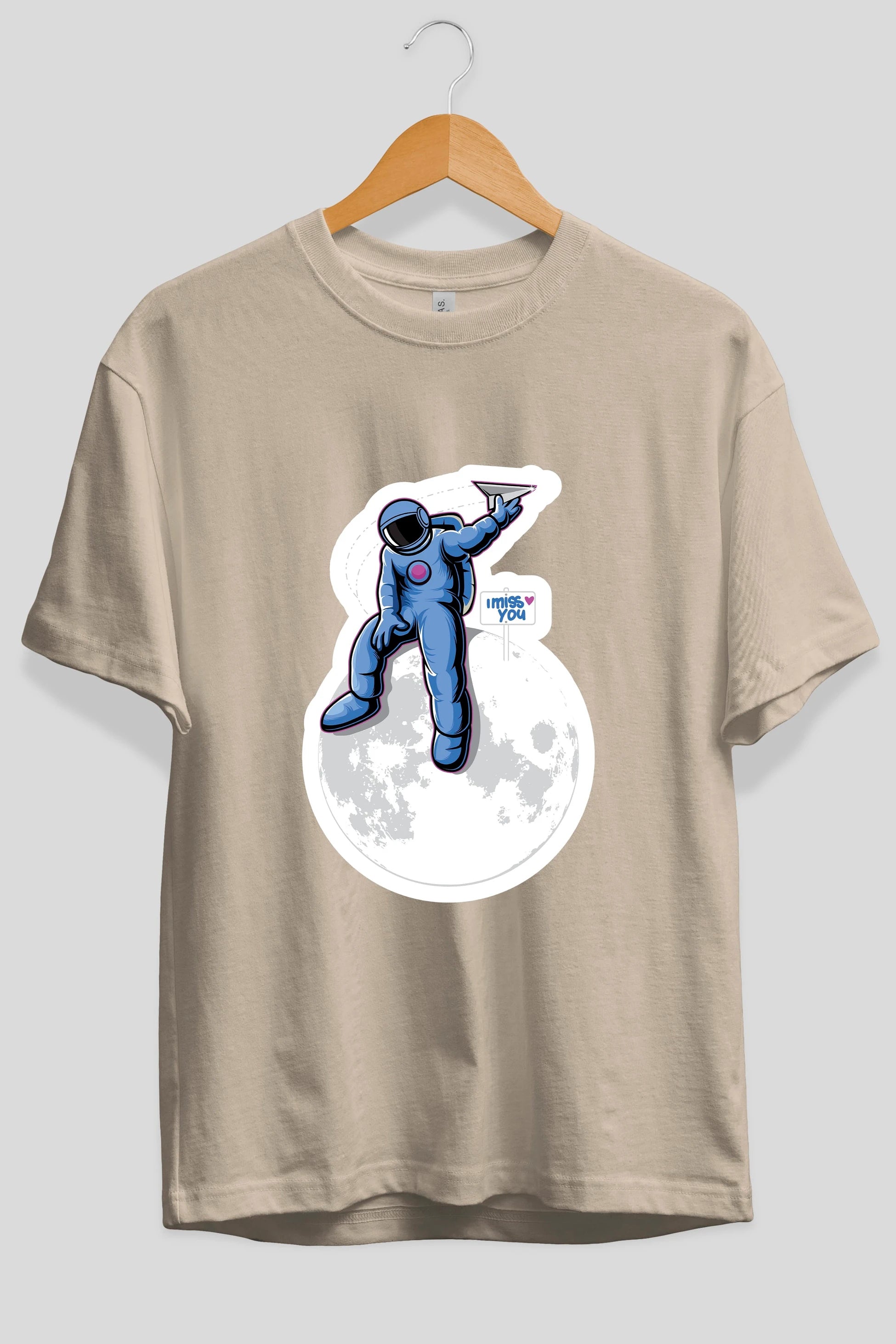 Astro Missing Earth Sticker Ön Baskılı Oversize t-shirt Erkek Kadın Unisex