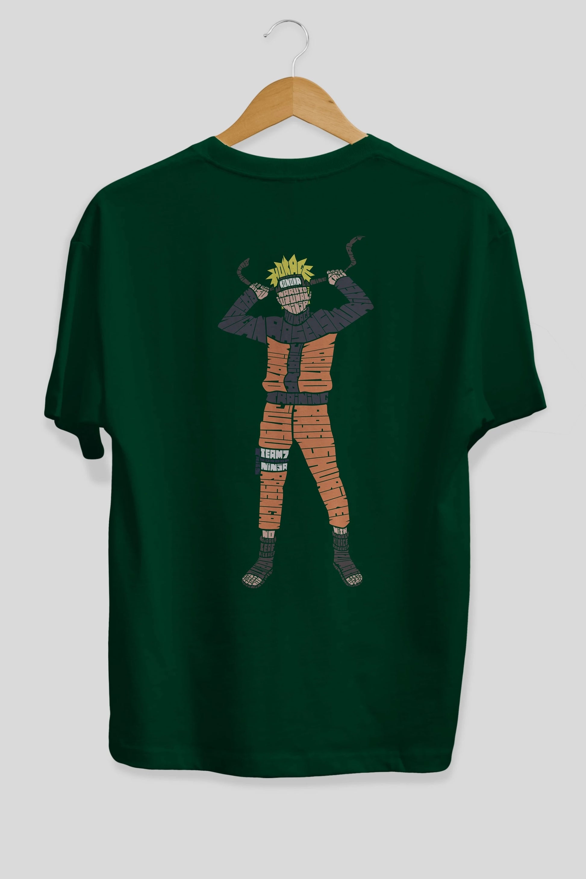 Naruto Arka Baskılı Oversize t-shirt %100 pamuk Erkek Kadın Unisex