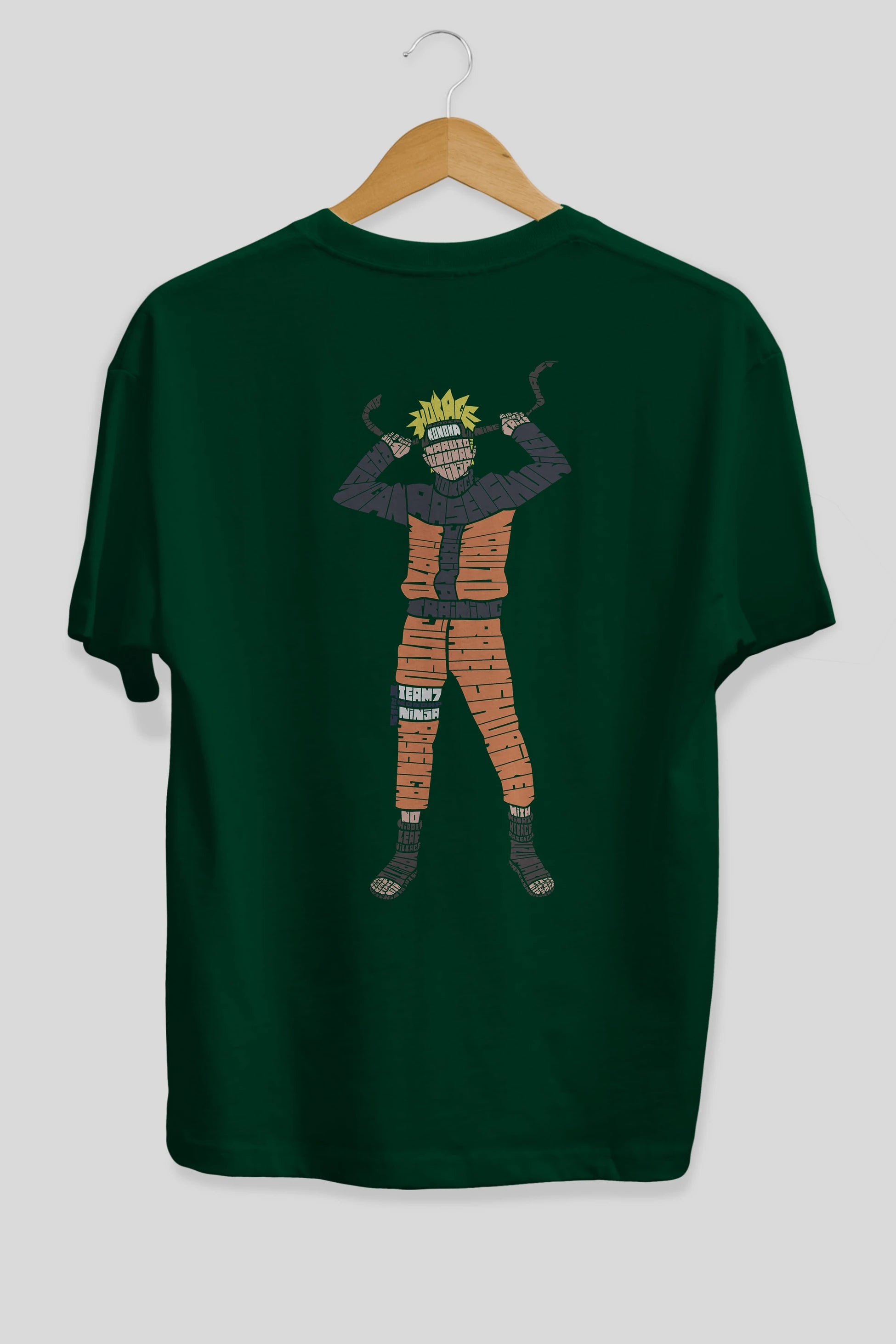Naruto Arka Baskılı Oversize t-shirt %100 pamuk Erkek Kadın Unisex