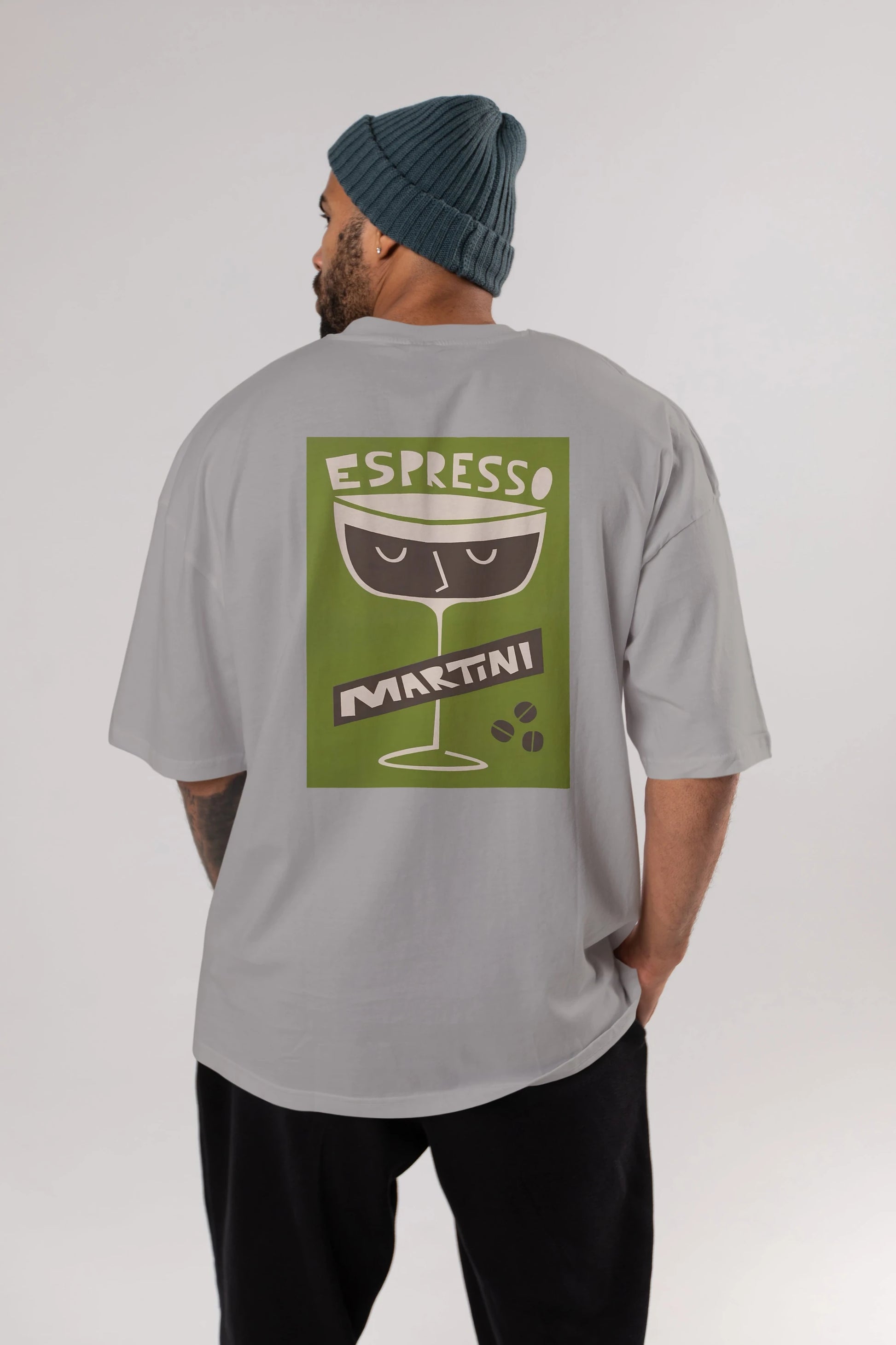 Espresso Martini 2 Arka Baskılı Oversize t-shirt Erkek Kadın Unisex %100 Pamuk Bisiklet Yaka tişort
