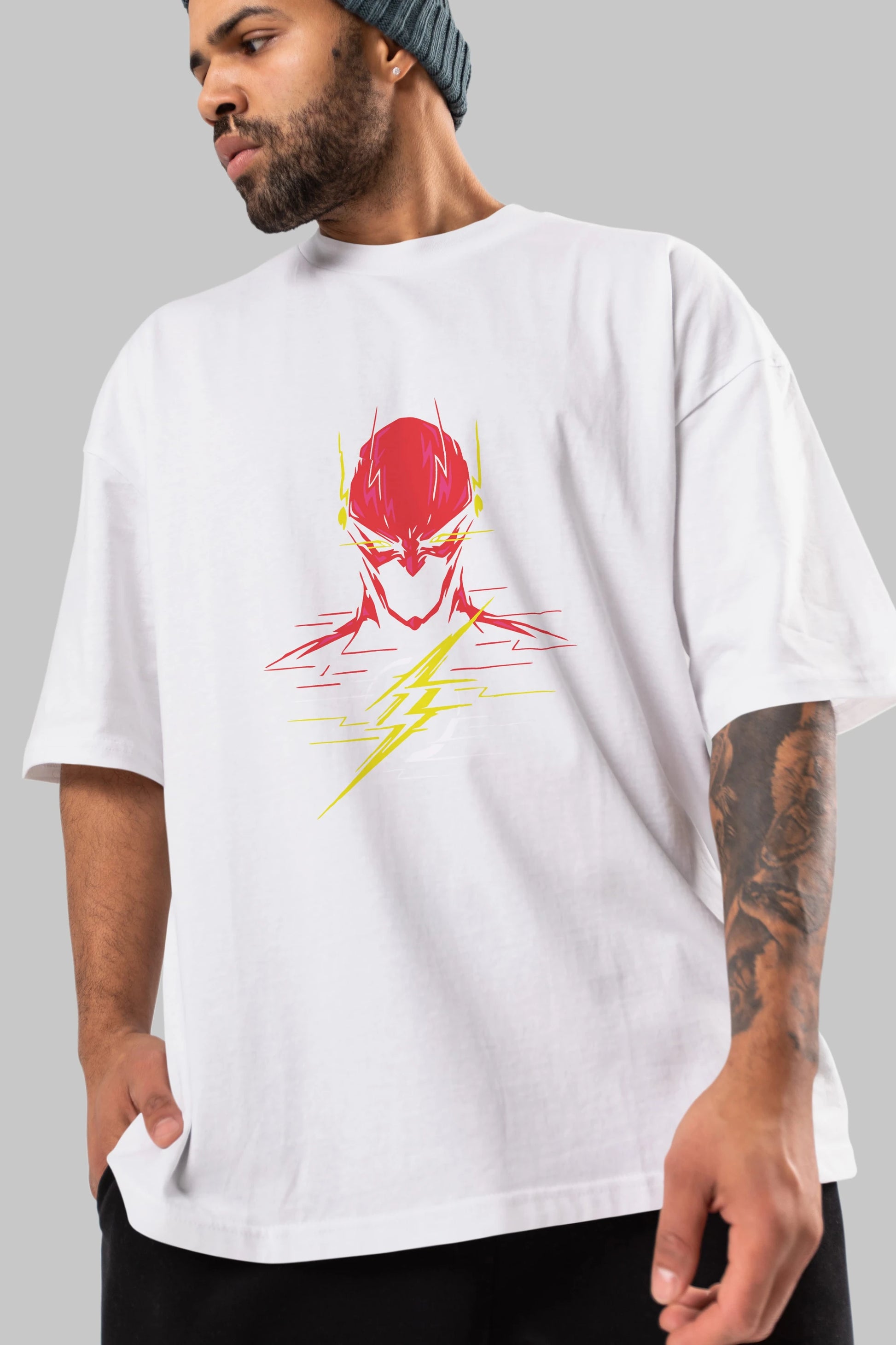 Flash Avengers (2) Ön Baskılı Oversize t-shirt Erkek Kadın Unisex %100 Pamuk Bisiklet Yaka tişort