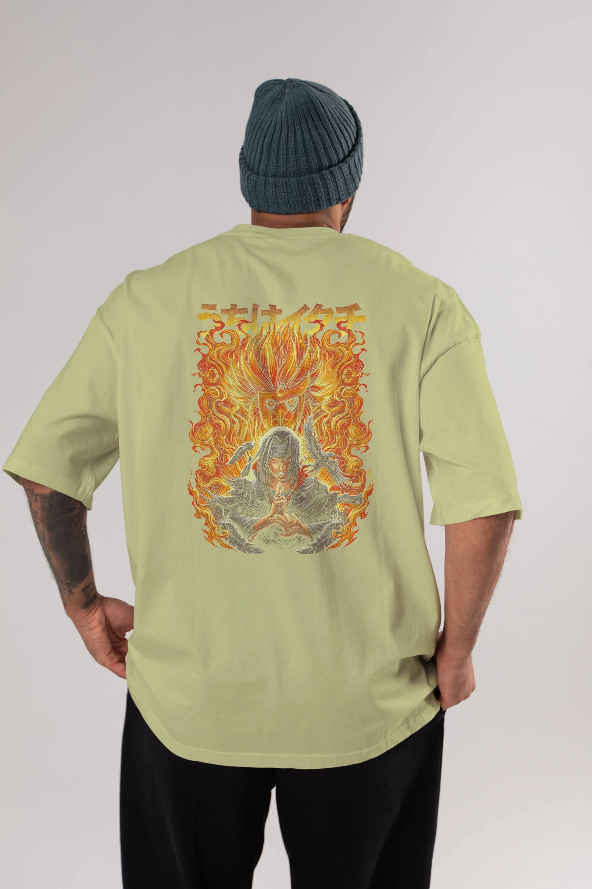 NARUTO ITACHI UCHIHA Anime Arka Baskılı Oversize t-shirt Erkek Kadın Unisex