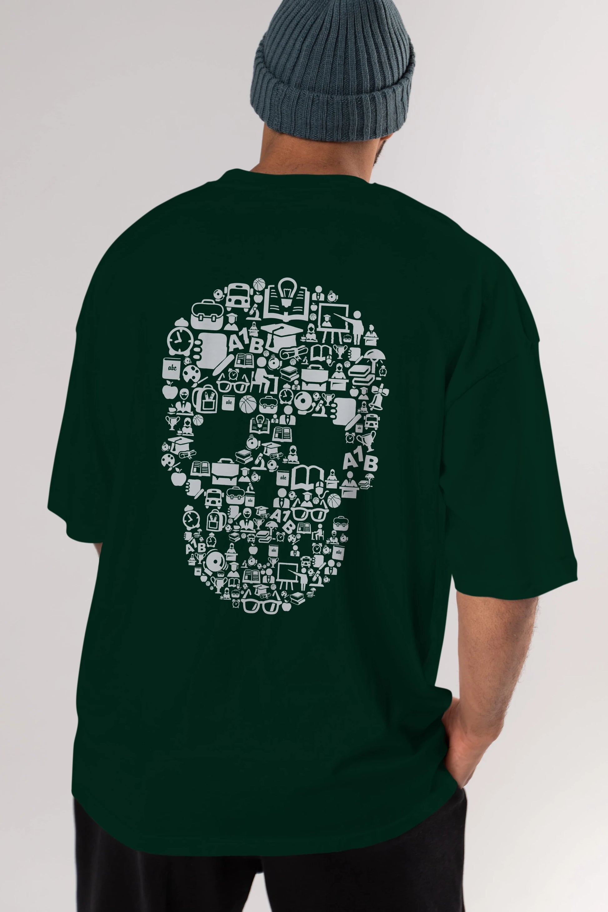 Dead  School Arka Baskılı Oversize t-shirt %100 pamuk Erkek Kadın Unisex