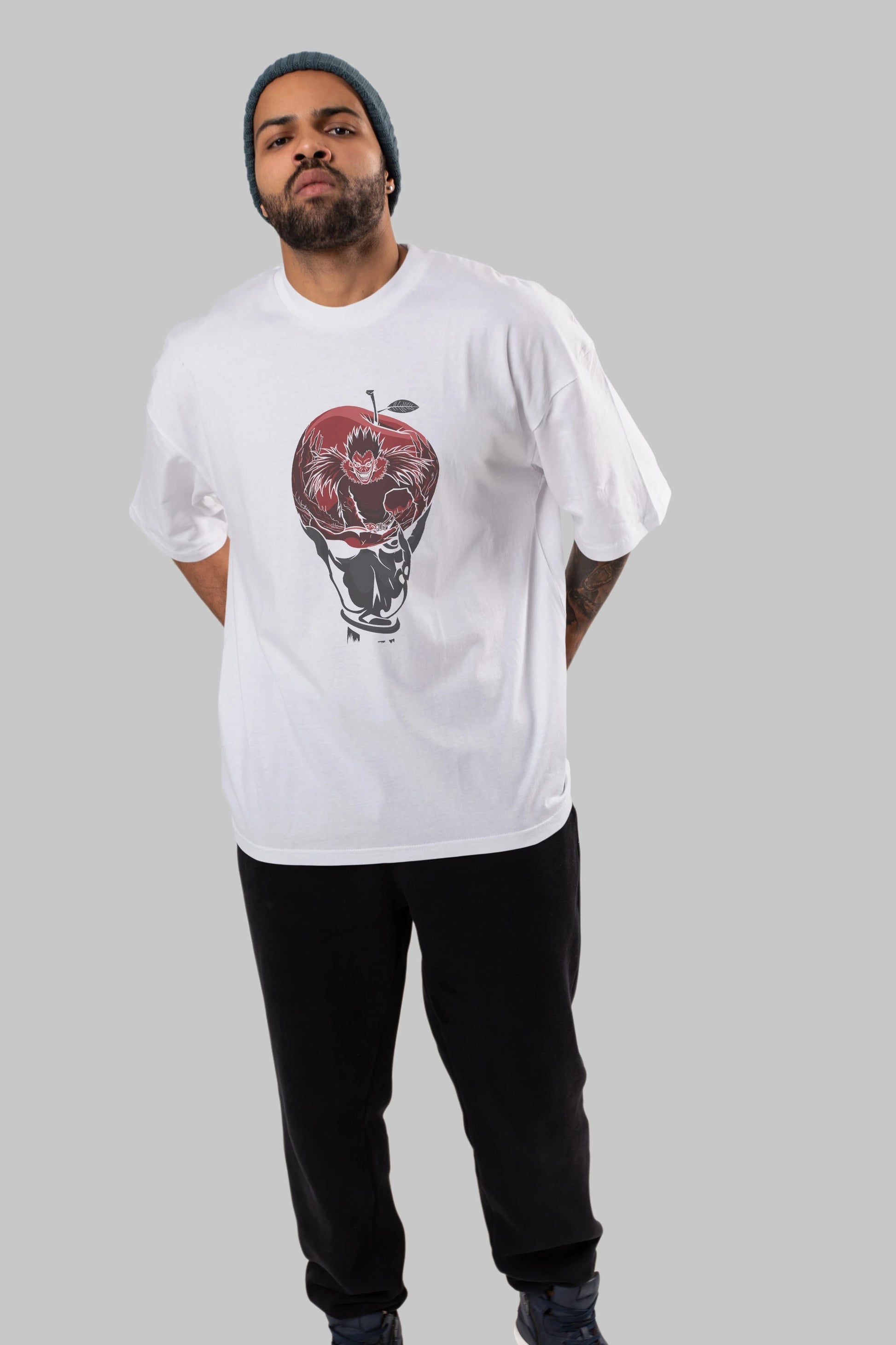 DEATH NOTE -RYUK Anime Ön Baskılı Oversize t-shirt %100 pamuk Erkek Kadın Unisex