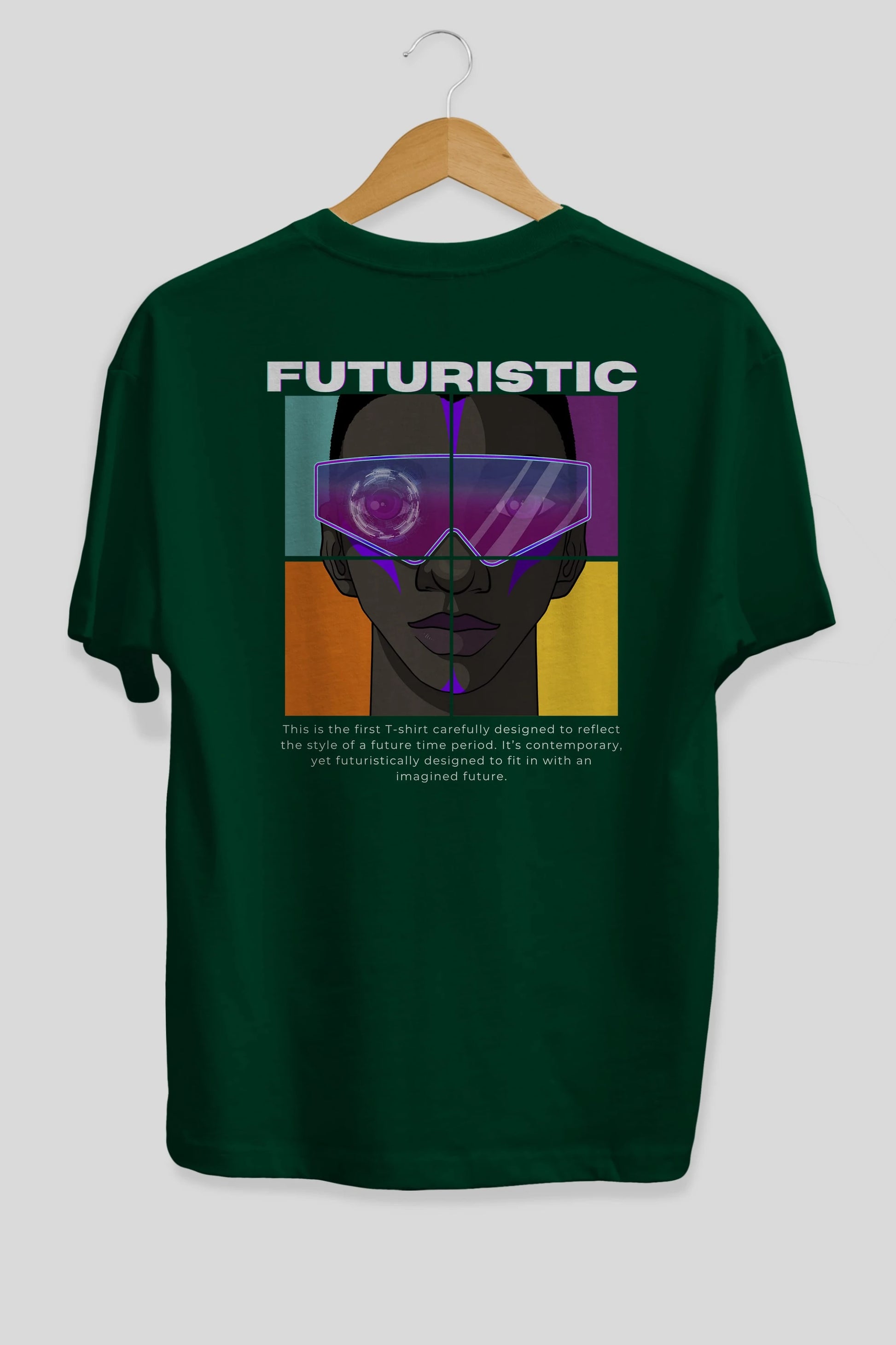 Futuristic Streetwear Arka Baskılı Oversize t-shirt Erkek Kadın Unisex