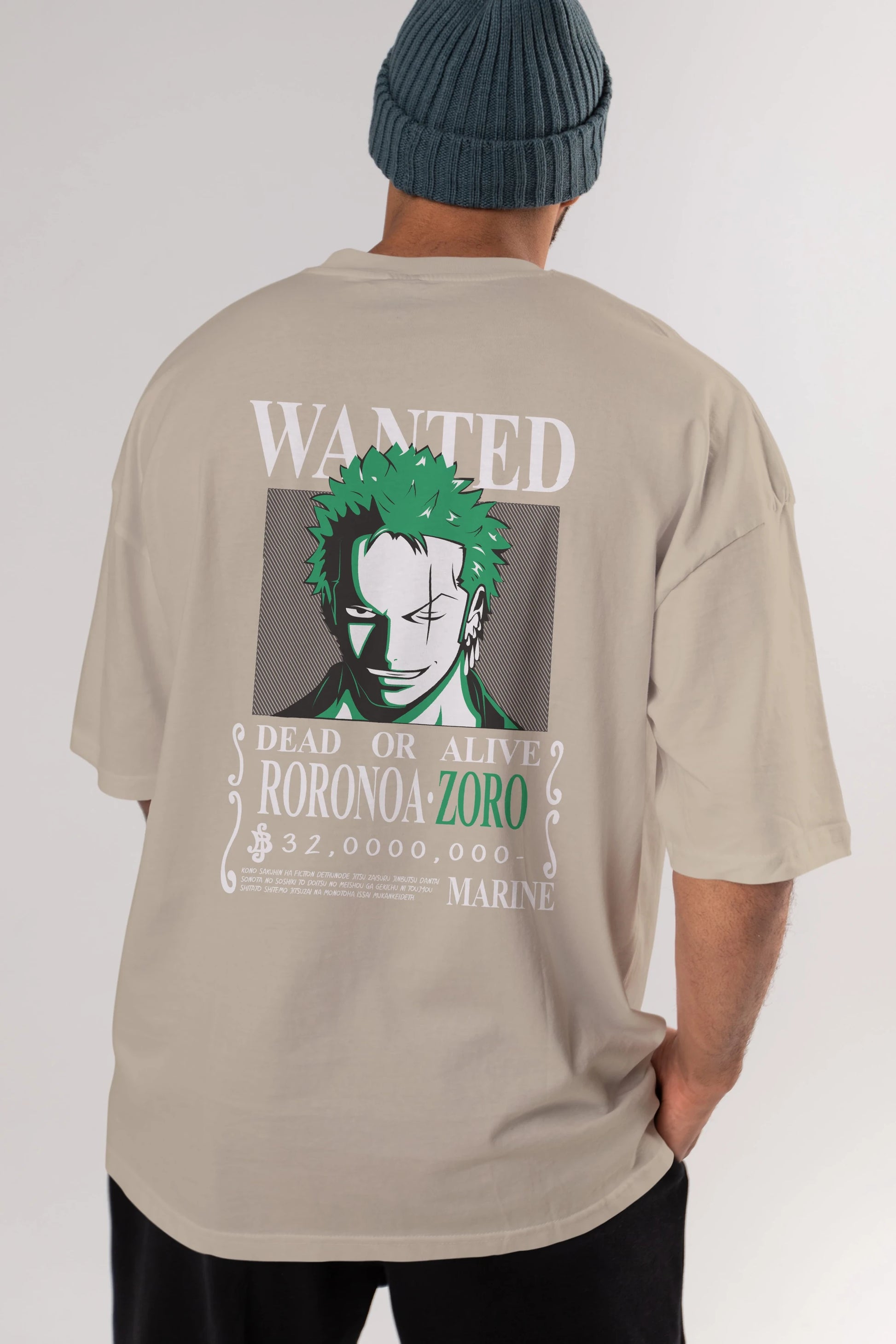 Roronoa Zoro Anime Arka Baskılı Oversize t-shirt Erkek Kadın Unisex %100 pamuk tişort