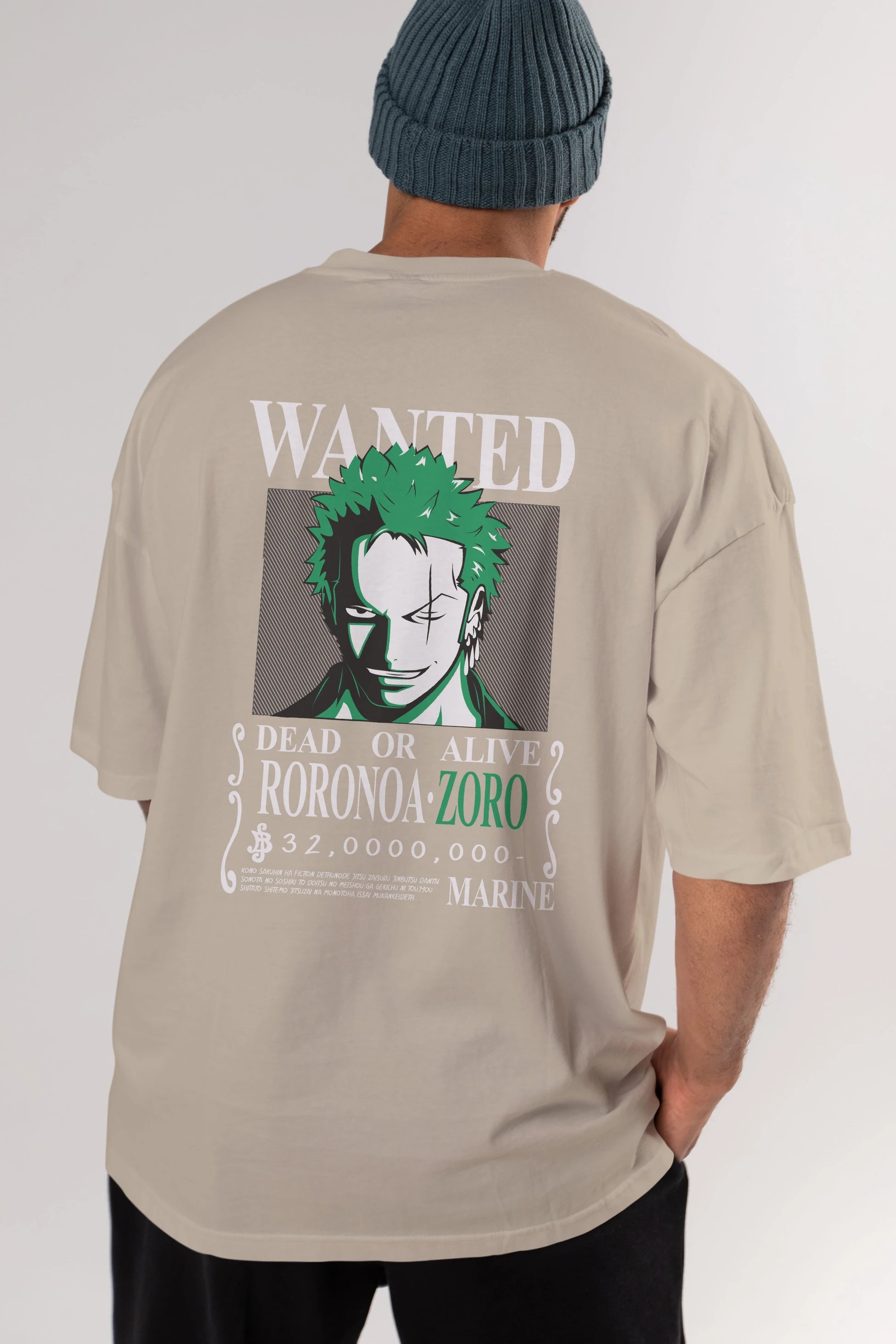 Roronoa Zoro Anime Arka Baskılı Oversize t-shirt Erkek Kadın Unisex %100 pamuk tişort