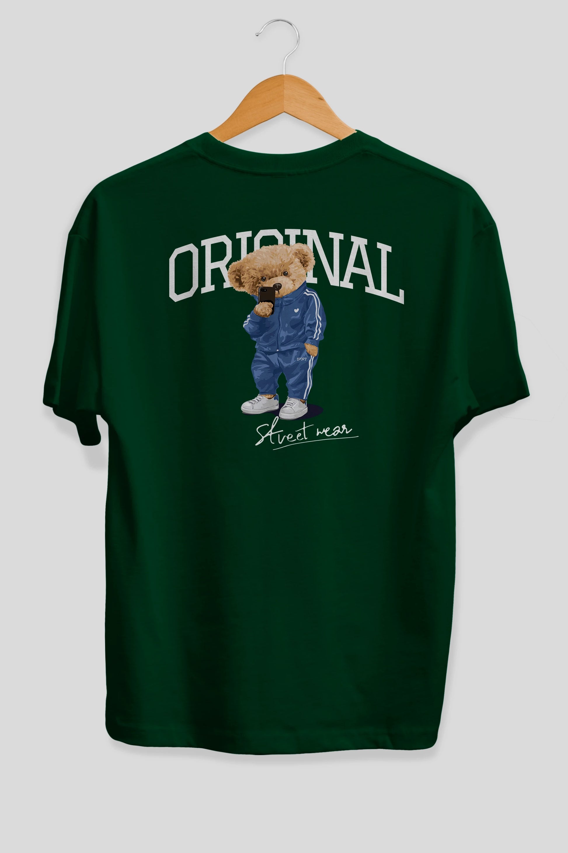Teddy Bear Original Arka Baskılı Oversize t-shirt Erkek Kadın Unisex %100 Pamuk