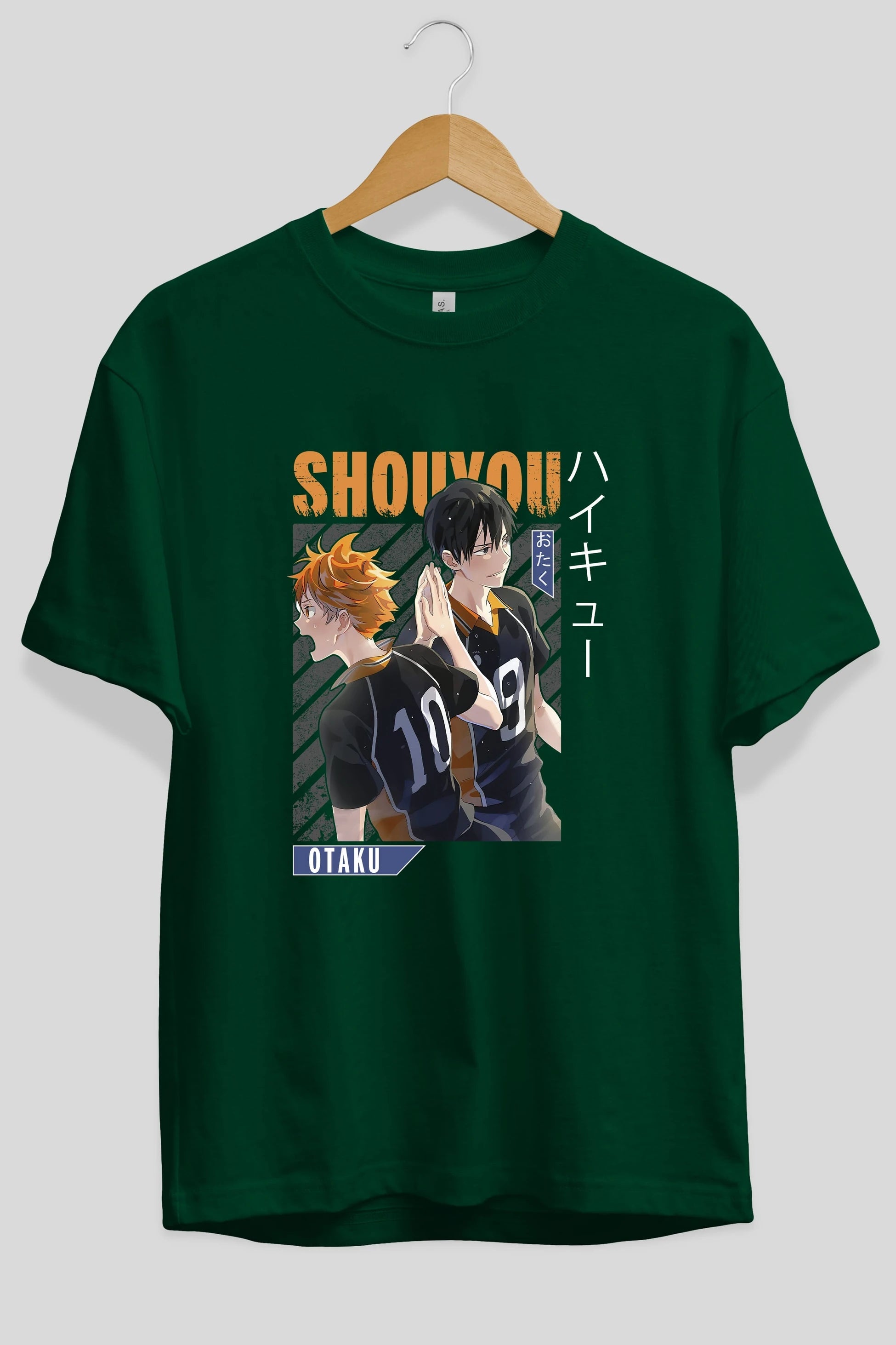 Shouyou Hinata 12 Anime Ön Baskılı Oversize t-shirt %100 pamuk Erkek Kadın Unisex