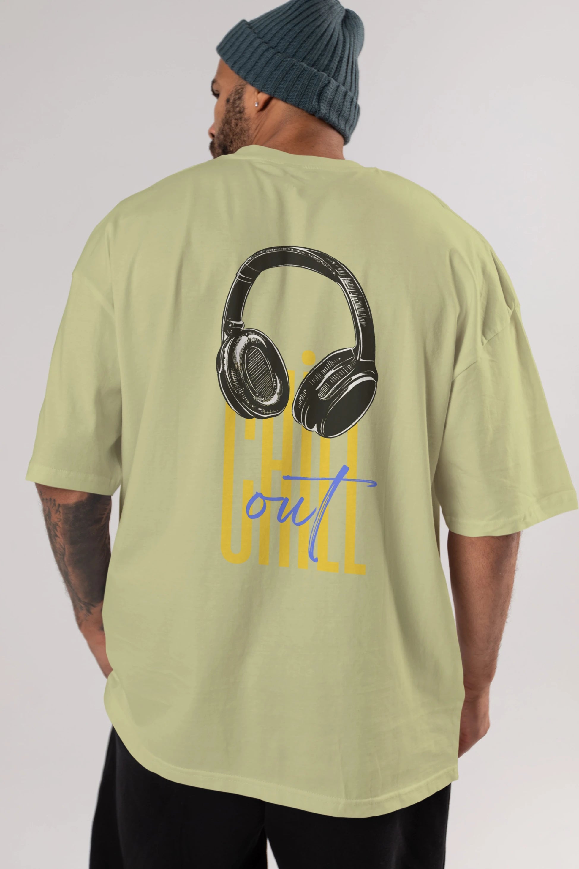 Chill Out Yazılı Arka Baskılı Oversize t-shirt Erkek Kadın Unisex