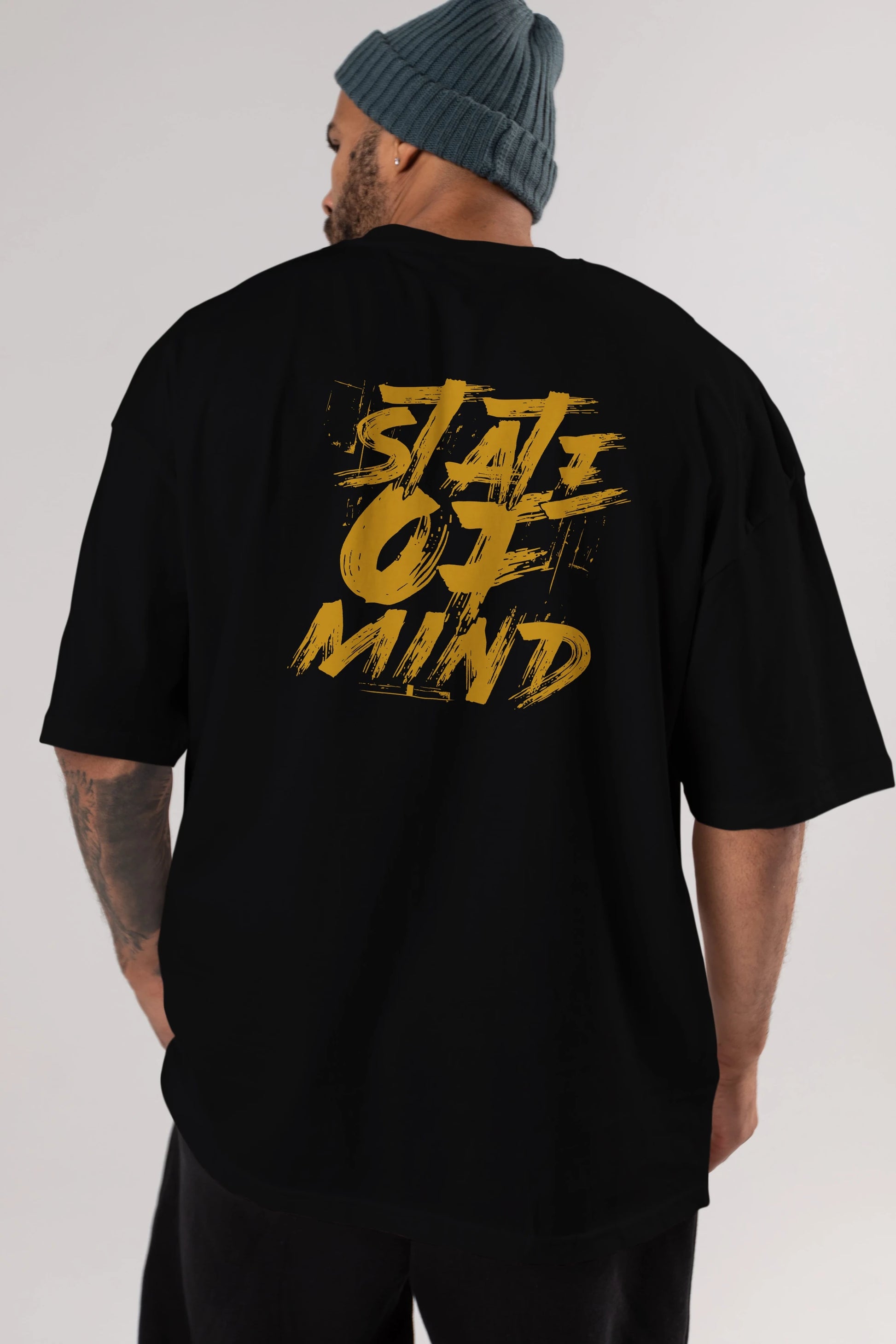 State on Mind Arka Baskılı Oversize t-shirt Erkek Kadın Unisex