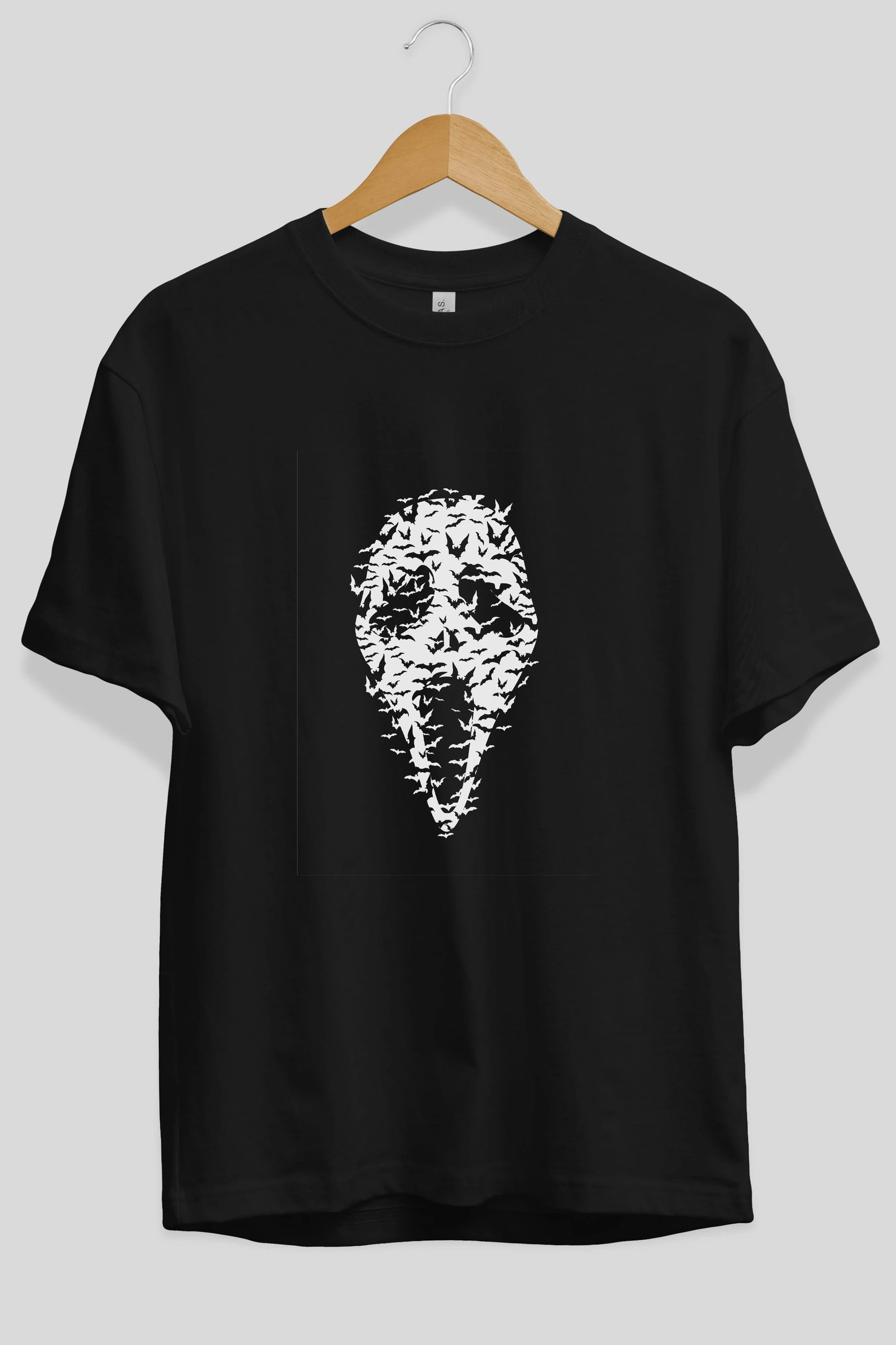 Ghost Face Bats Ön Baskılı Oversize t-shirt %100 pamuk Erkek Kadın Unisex