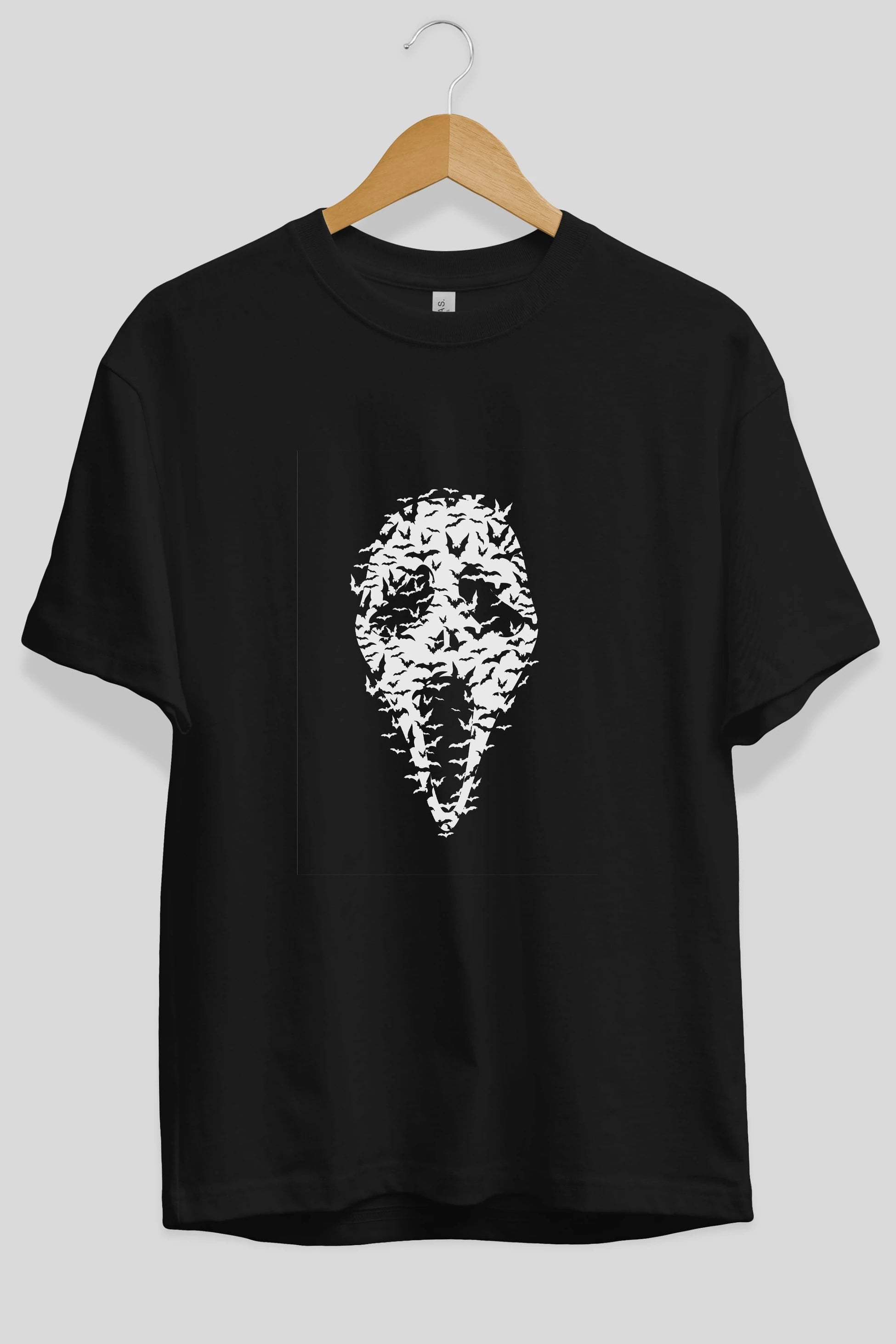 Ghost Face Bats Ön Baskılı Oversize t-shirt %100 pamuk Erkek Kadın Unisex