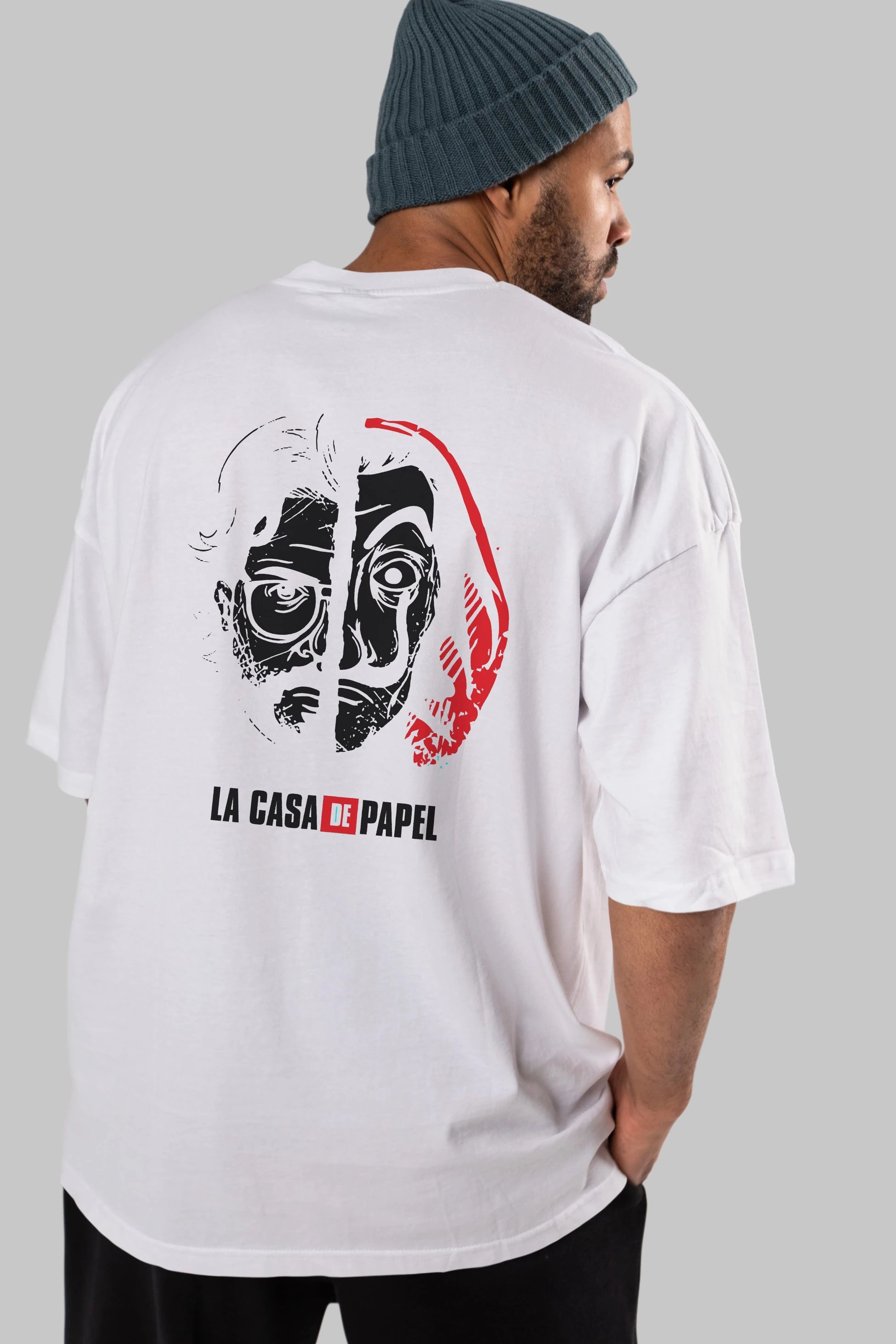 La Casa De Papel (9) Arka Baskılı Oversize t-shirt Erkek Kadın Unisex %100 Pamuk Bisiklet Yaka tişort