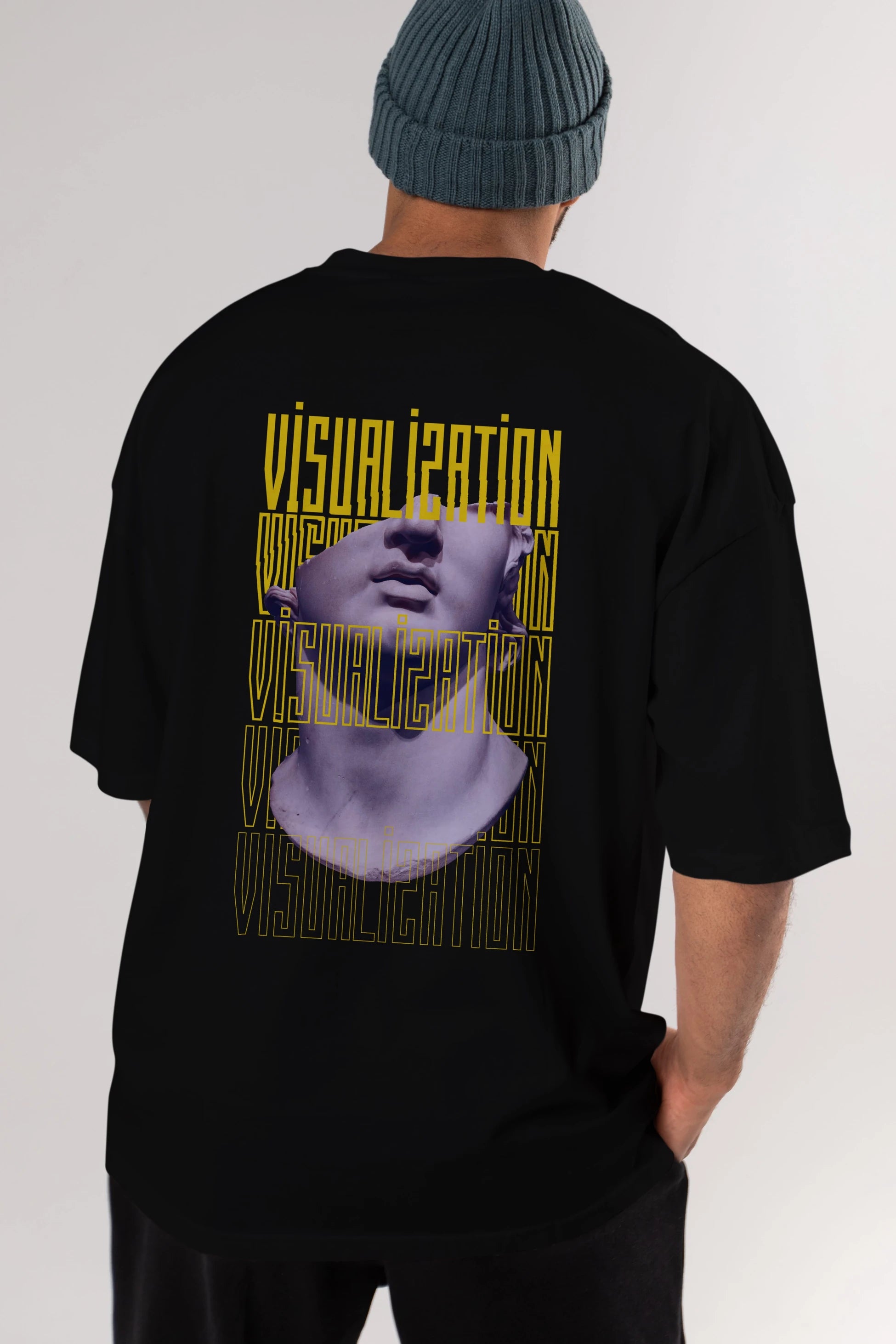 Visualization Yazılı Arka Baskılı Oversize t-shirt Erkek Kadın Unisex