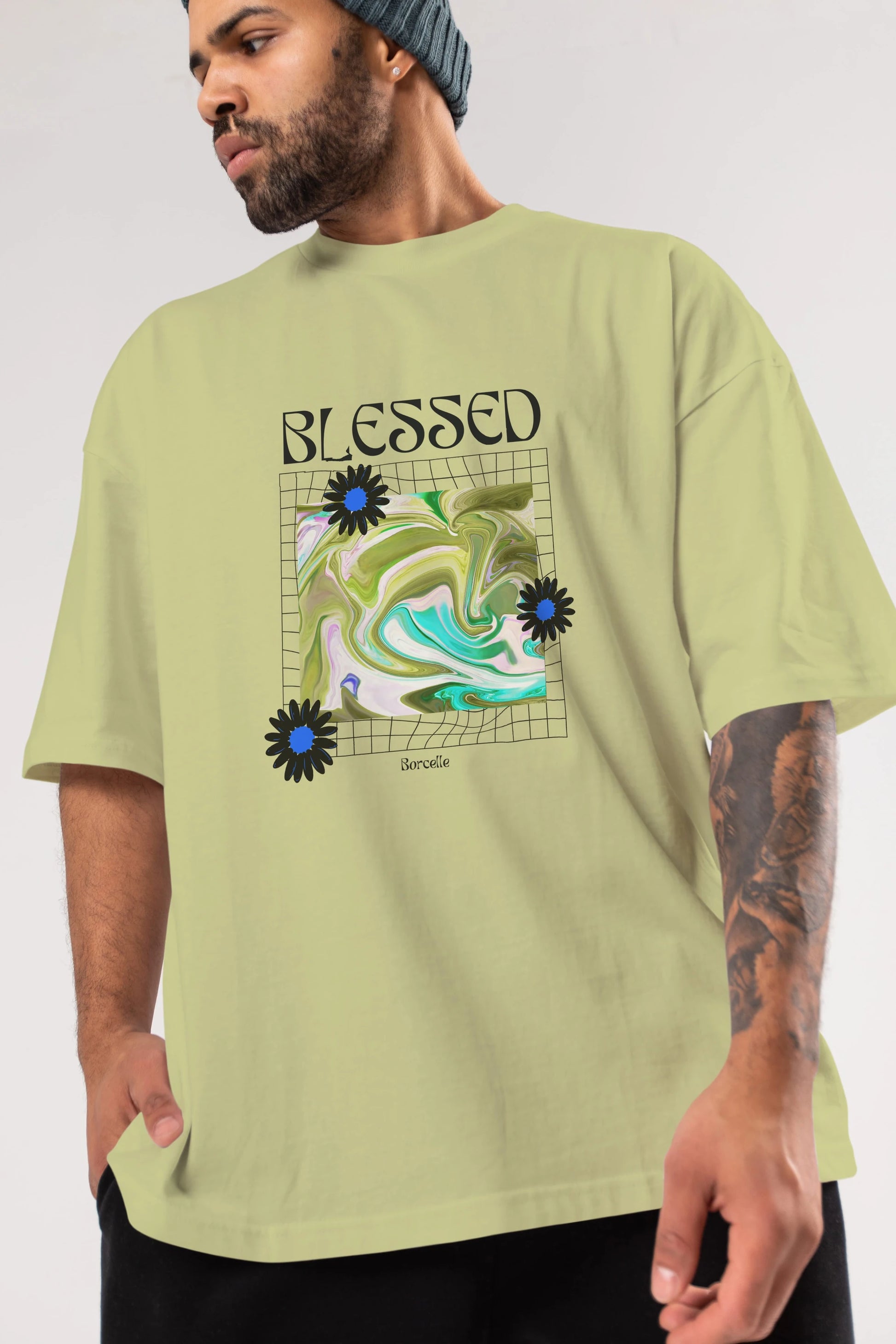 Blessed Ön Baskılı Oversize t-shirt Erkek Kadın Unisex