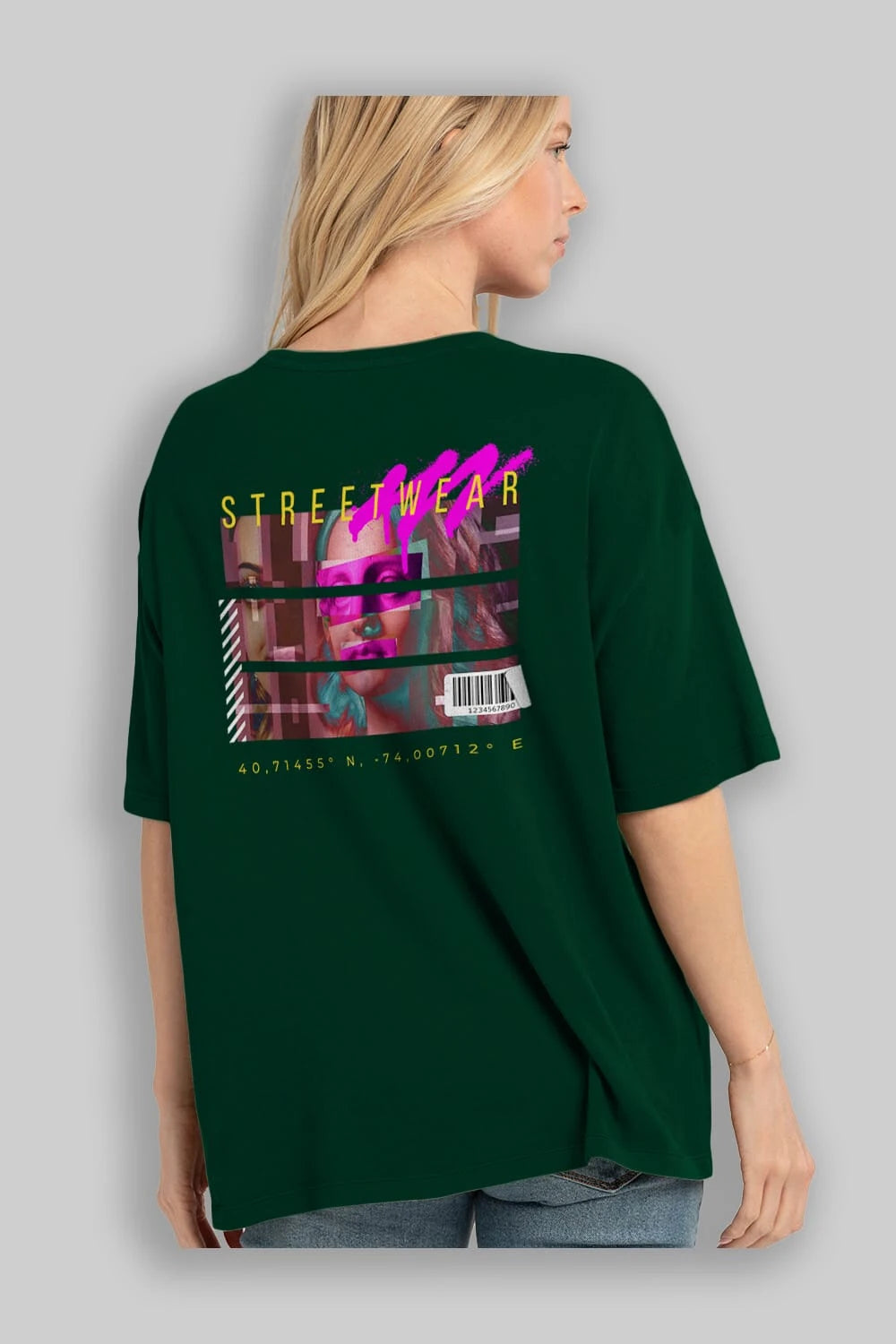 Futuristic Streetwear 2 Arka Baskılı Oversize t-shirt Erkek Kadın Unisex