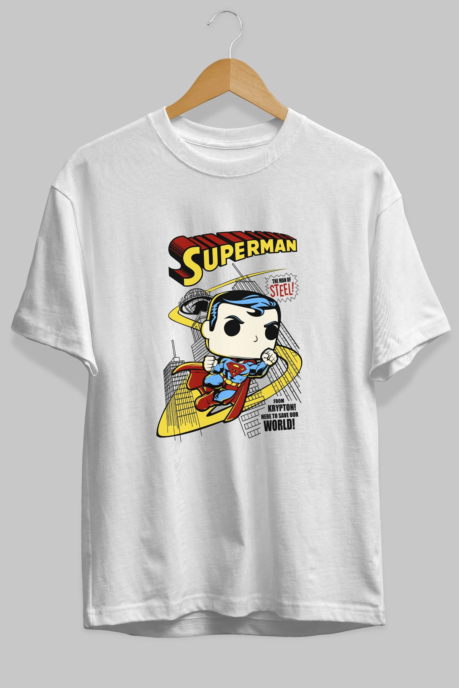 Superman (2) Ön Baskılı Oversize t-shirt Erkek Kadın Unisex %100 Pamuk Bisiklet Yaka tişort