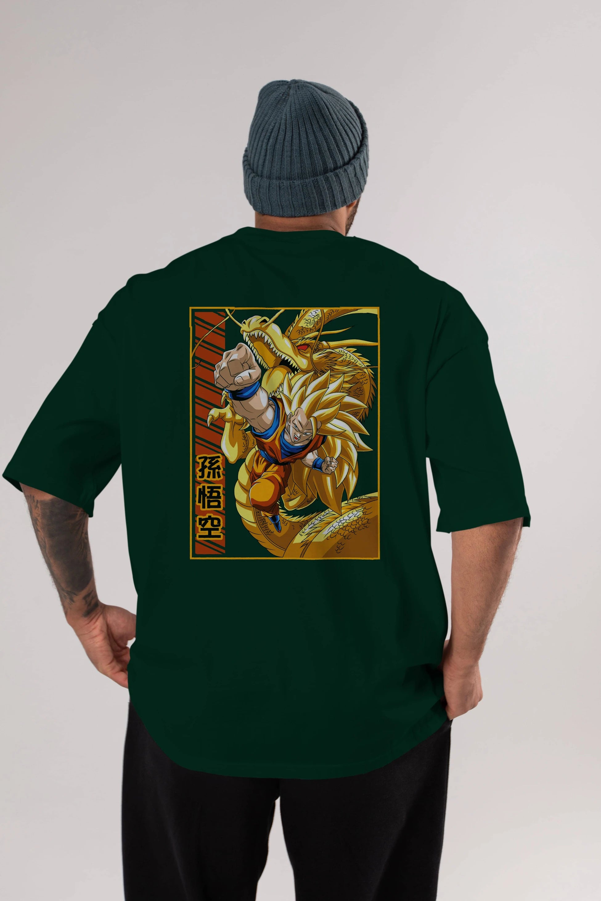 DragonBall Goku Anime Arka Baskılı Oversize t-shirt Erkek Kadın Unisex