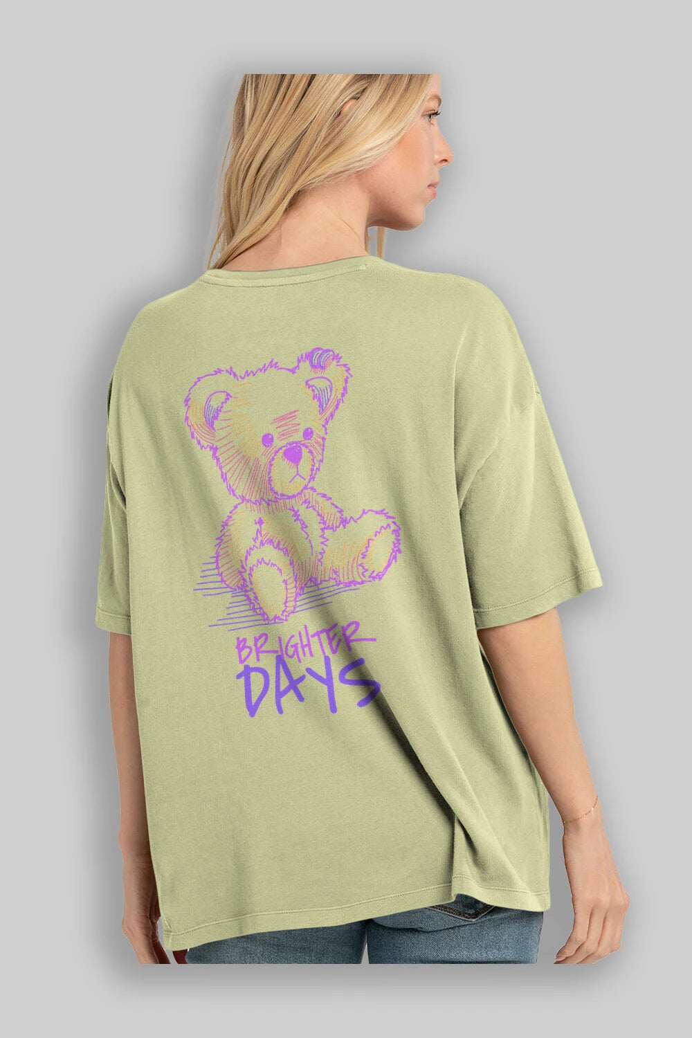 Brighter Days Arka Baskılı Oversize t-shirt Erkek Kadın Unisex