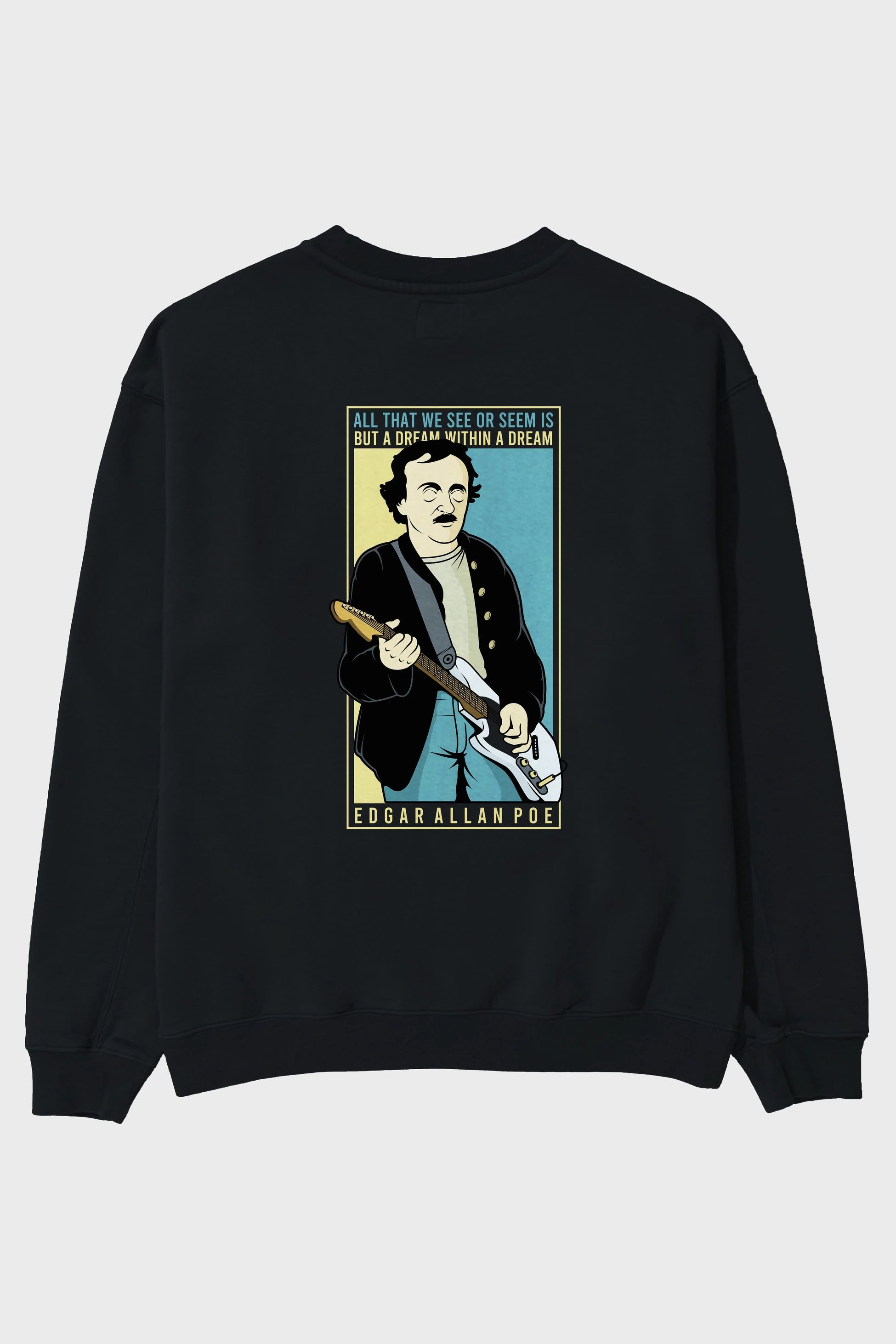 Edgar Alan Cobain Arka Baskılı Oversize Sweatshirt Erkek Kadın Unisex