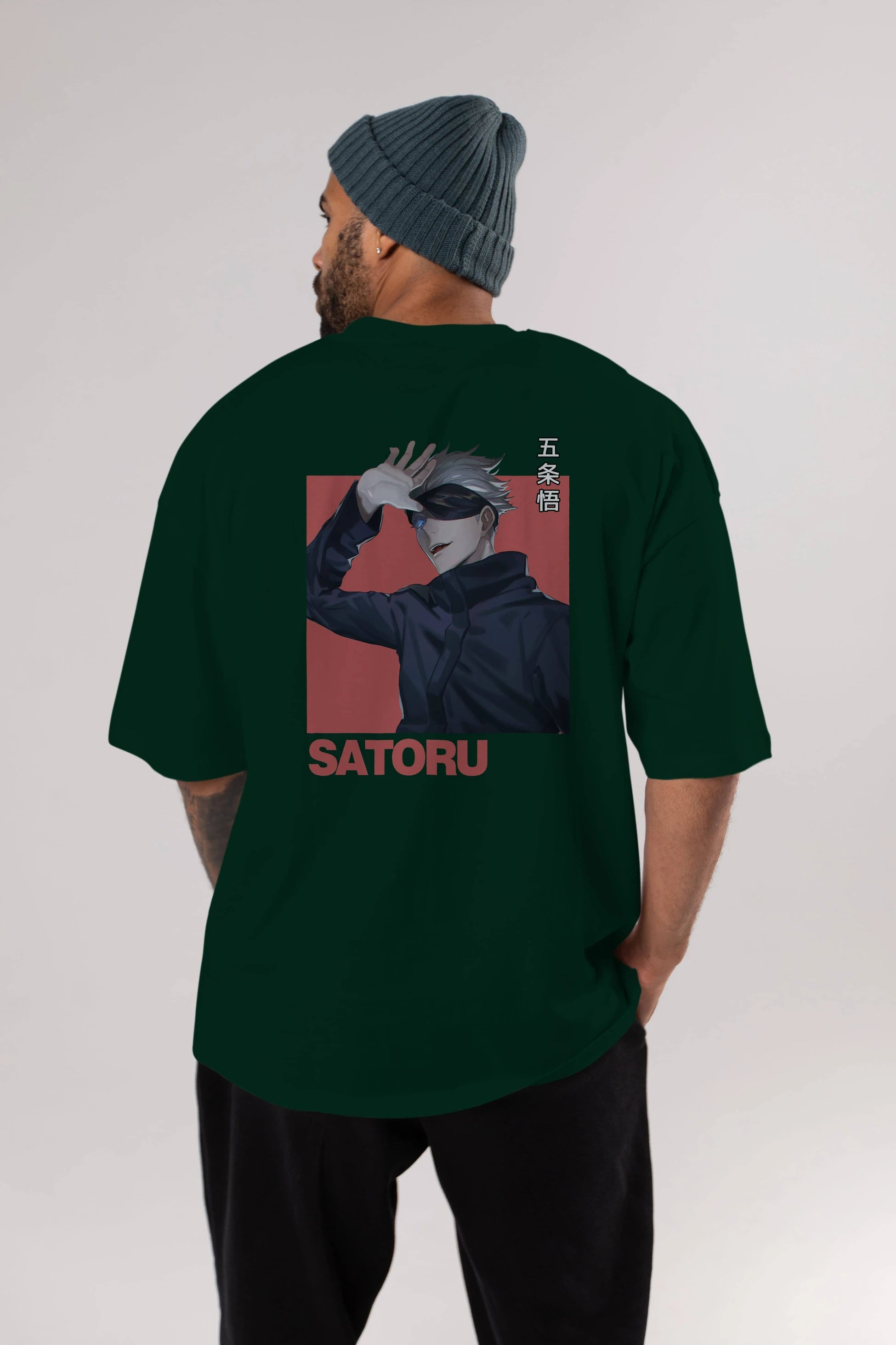 SATORU GOJO 2 Anime Arka Baskılı Oversize t-shirt Erkek Kadın Unisex