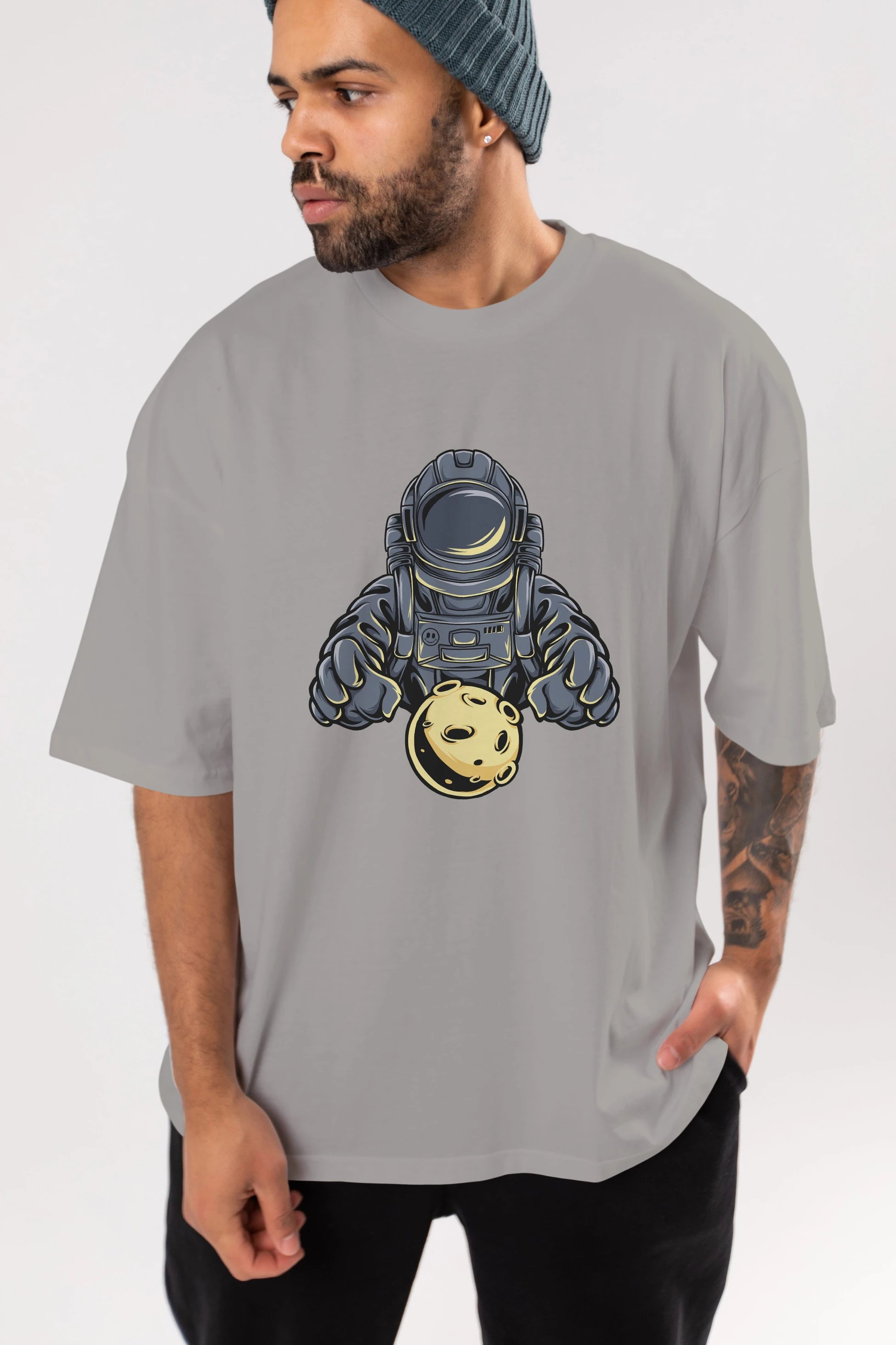 Astromoon tshirt Ön Baskılı Oversize t-shirt Erkek Kadın Unisex