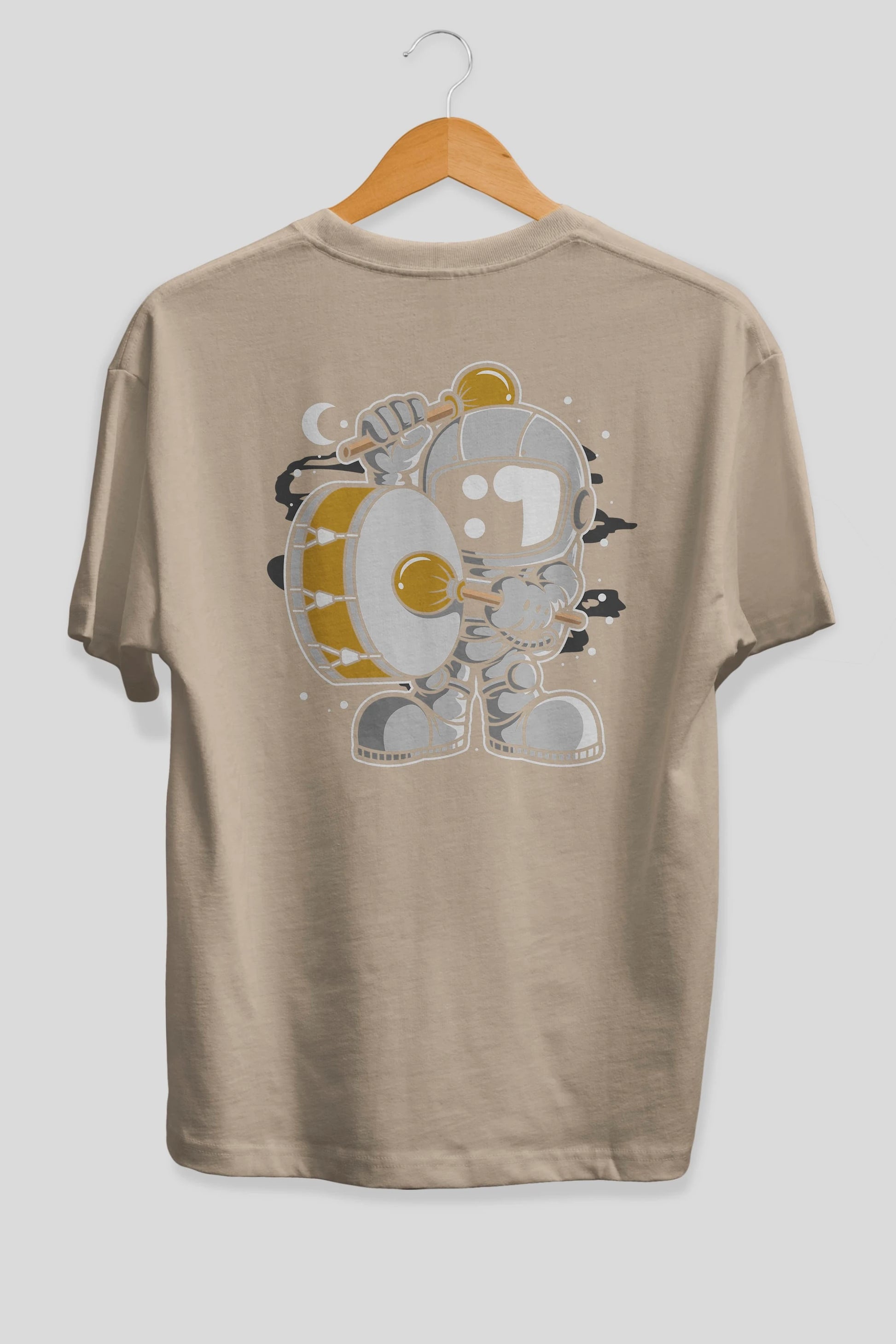 Astronaut Marching Band Arka Baskılı Oversize t-shirt Erkek Kadın Unisex