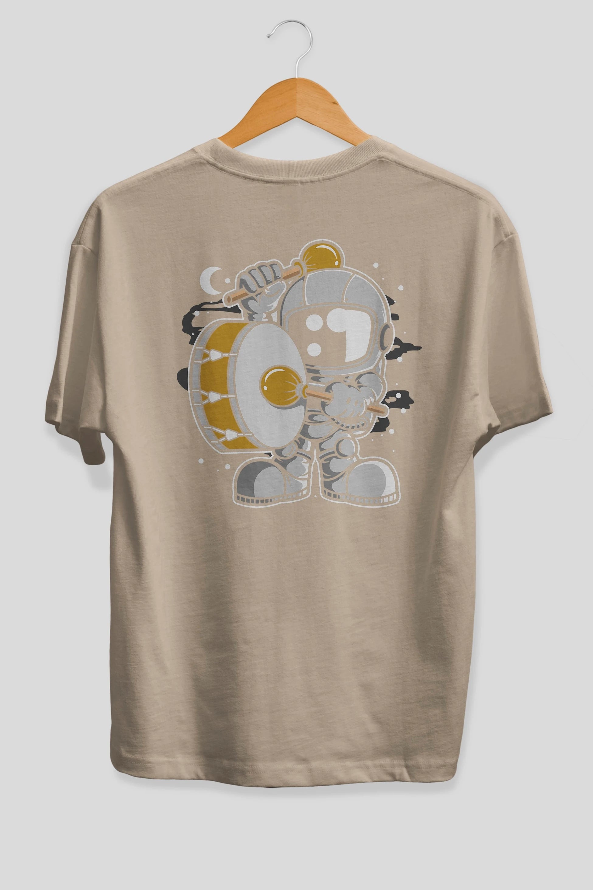 Astronaut Marching Band Arka Baskılı Oversize t-shirt Erkek Kadın Unisex