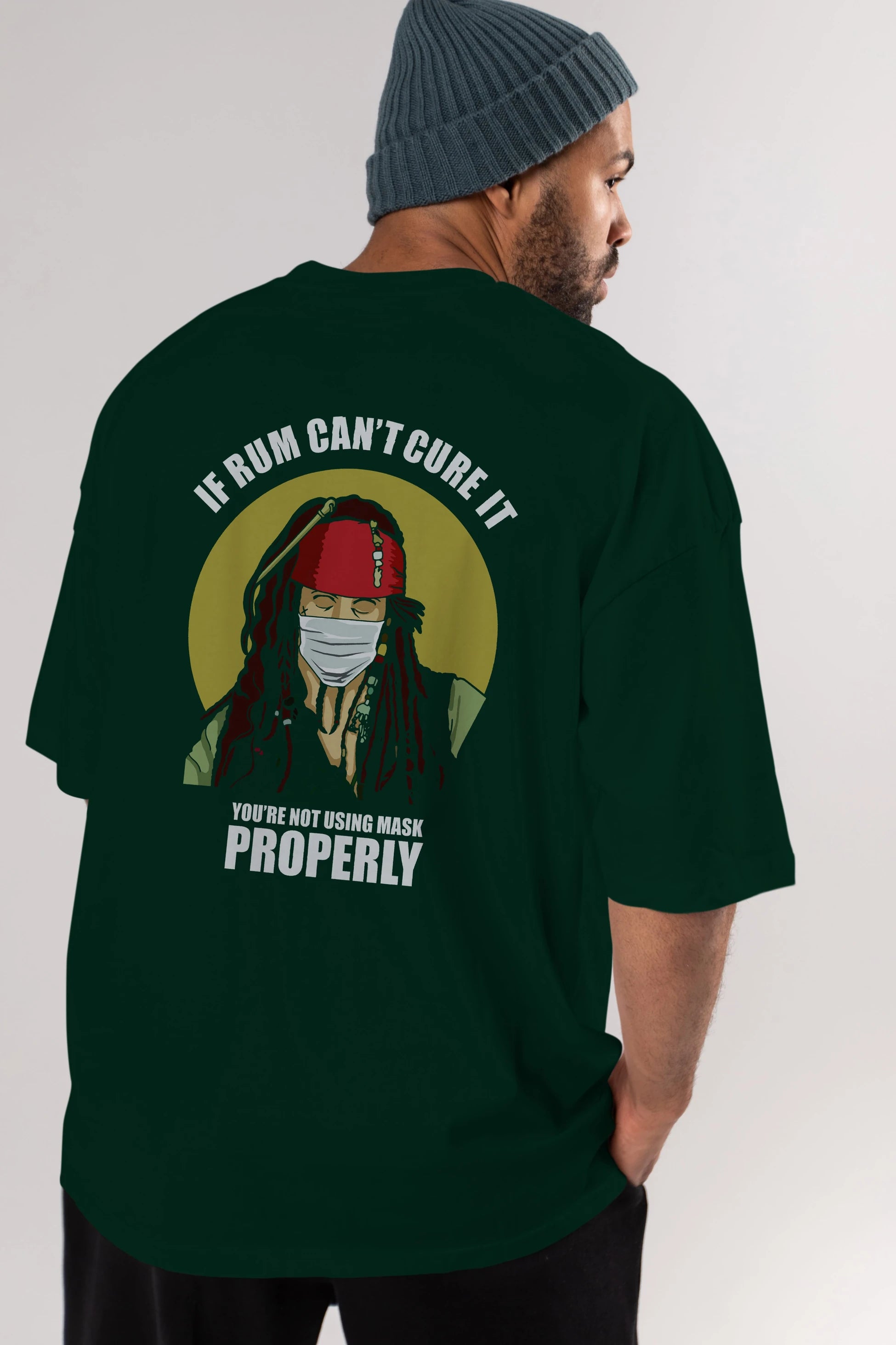Pirates Maker Arka Baskılı Oversize t-shirt Erkek Kadın Unisex %100 Pamuk tişort