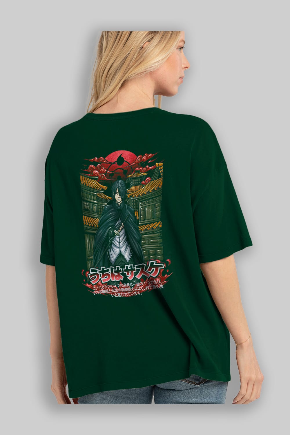 NARUTO SASUKE UCHIHA 1 Anime Arka Baskılı Oversize t-shirt Erkek Kadın Unisex