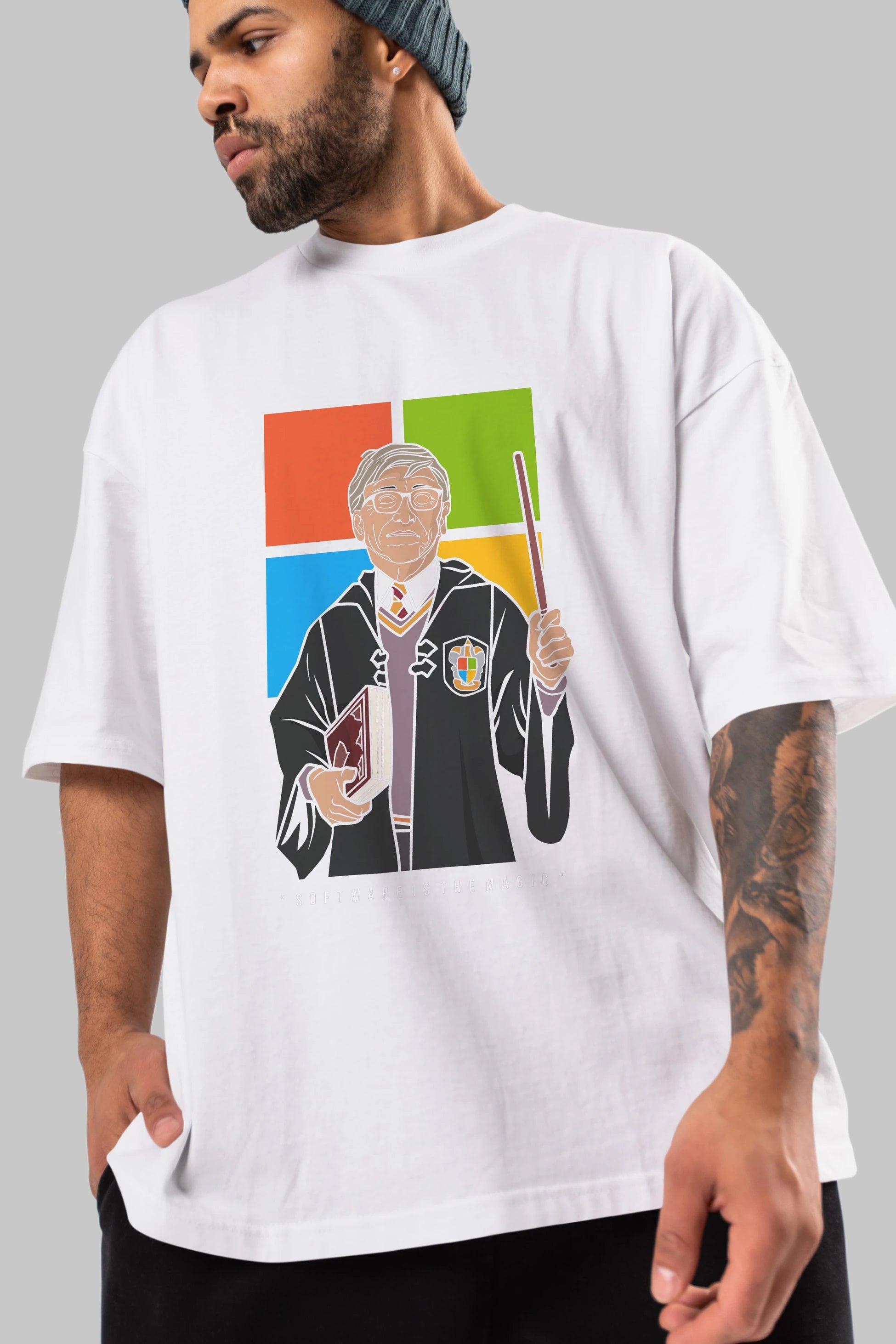 Harry Potter Gates Ön Baskılı Oversize t-shirt Erkek Kadın Unisex %100 Pamuk tişort
