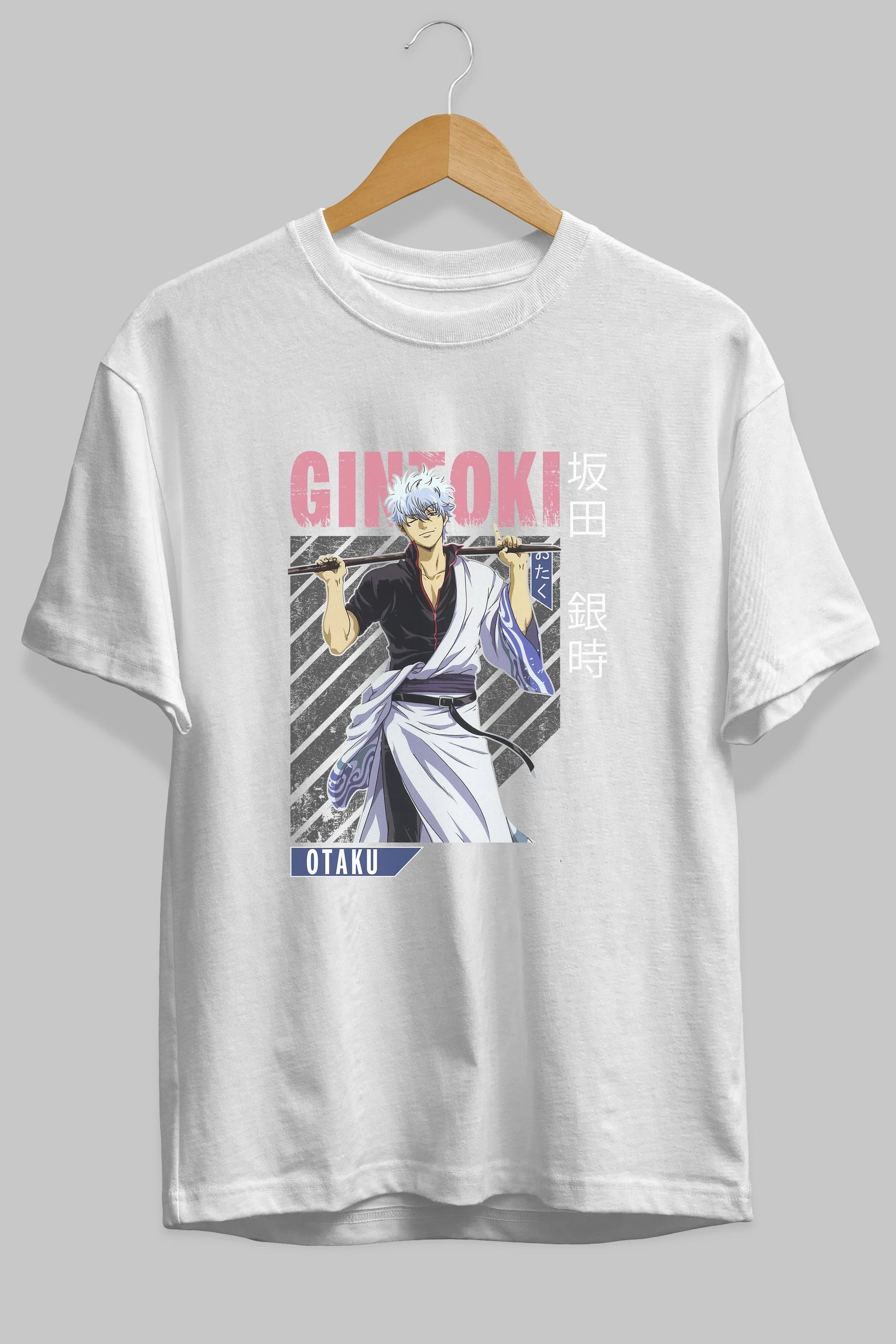 Gintoki Sakata GINTAMA 3 Anime Ön Baskılı Oversize t-shirt %100 pamuk Erkek Kadın Unisex