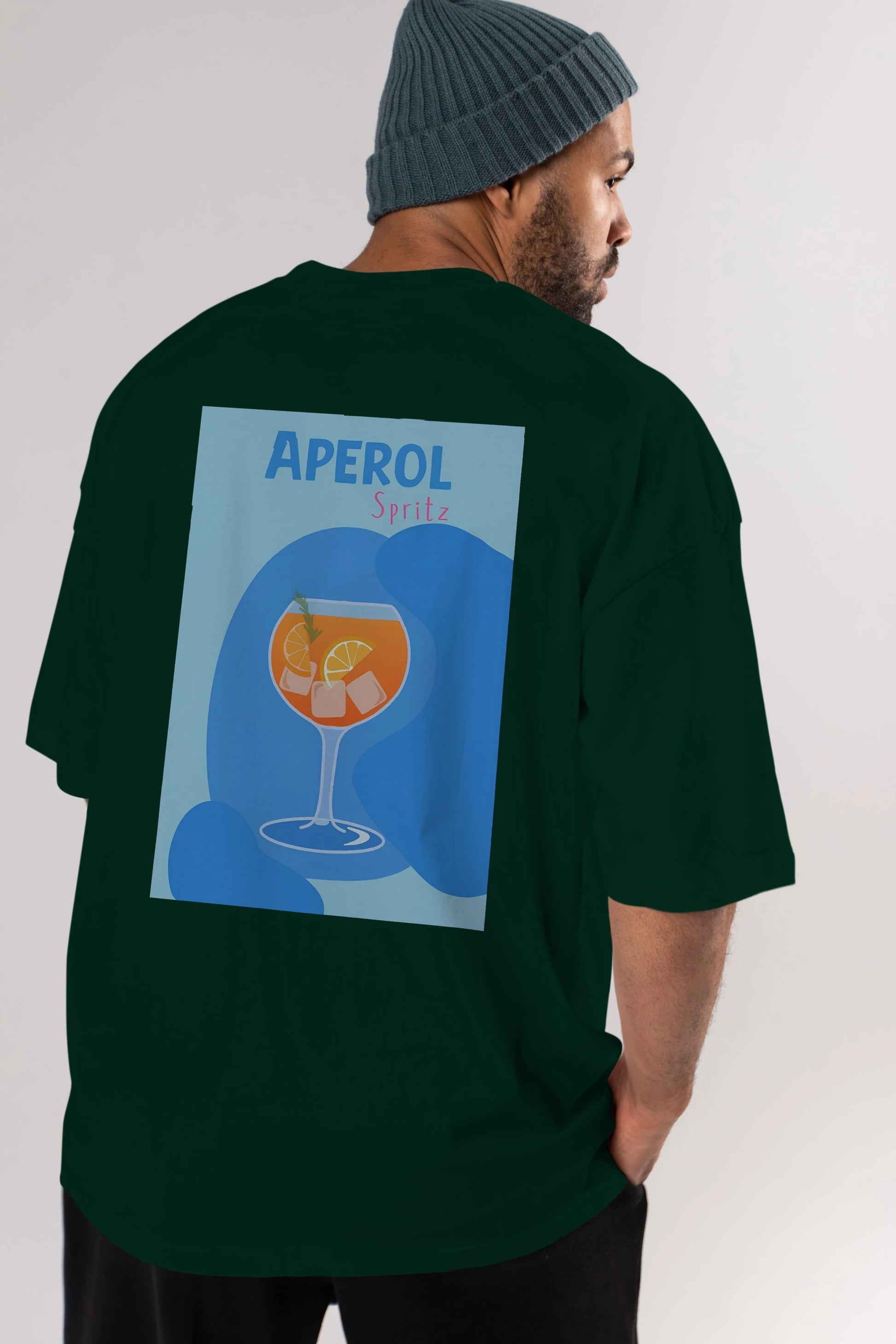 Aperol Spritz 10 Arka Baskılı Oversize t-shirt Erkek Kadın Unisex %100 Pamuk Bisiklet Yaka tişort