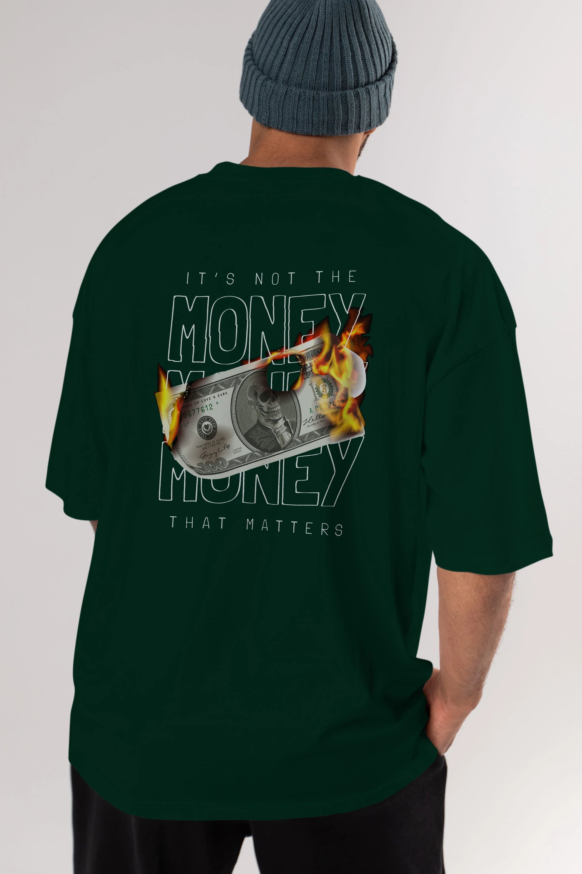 Teddy Bear Its Not The Money Arka Baskılı Oversize t-shirt Erkek Kadın Unisex %100 Pamuk